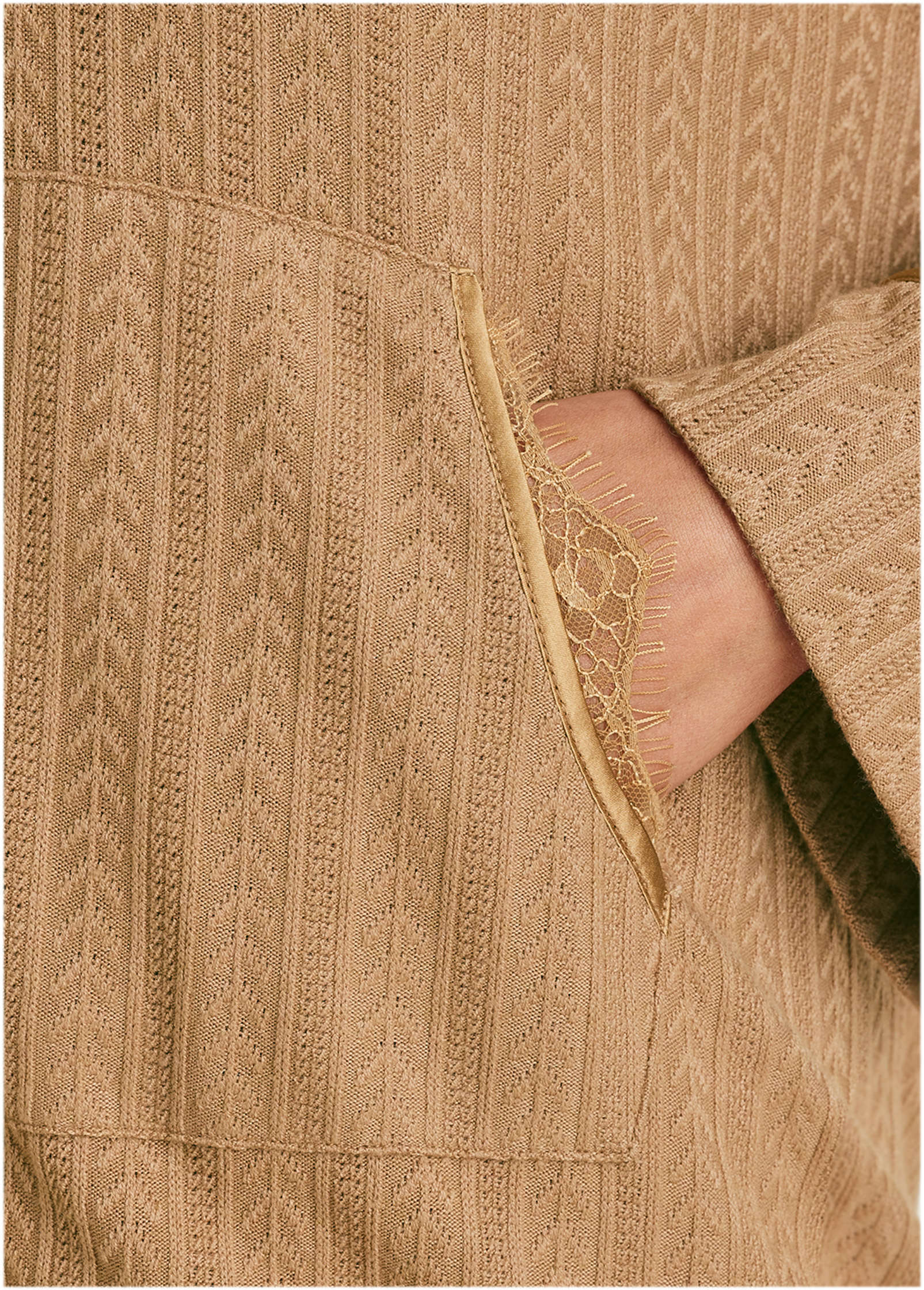 Brunch Knit Hoodie - Camel