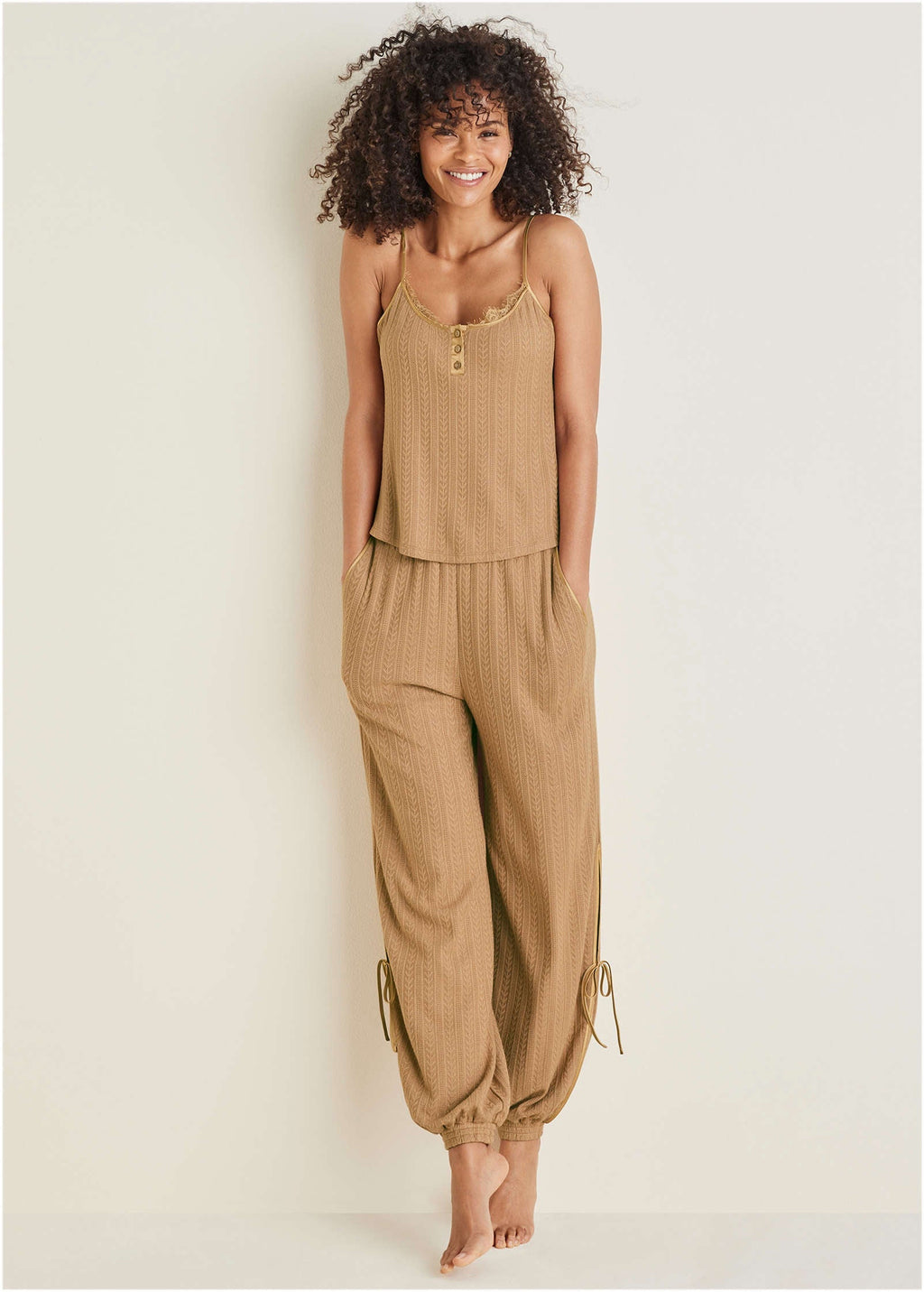 Brunch Knit Tank Top - Camel