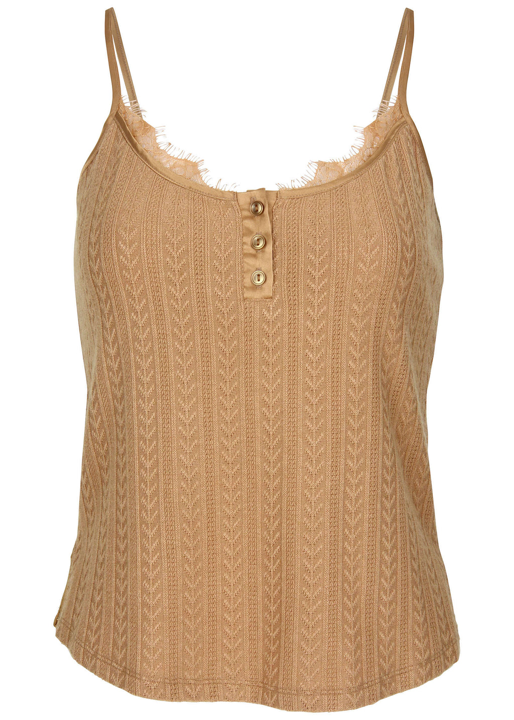 Brunch Knit Tank Top - Camel