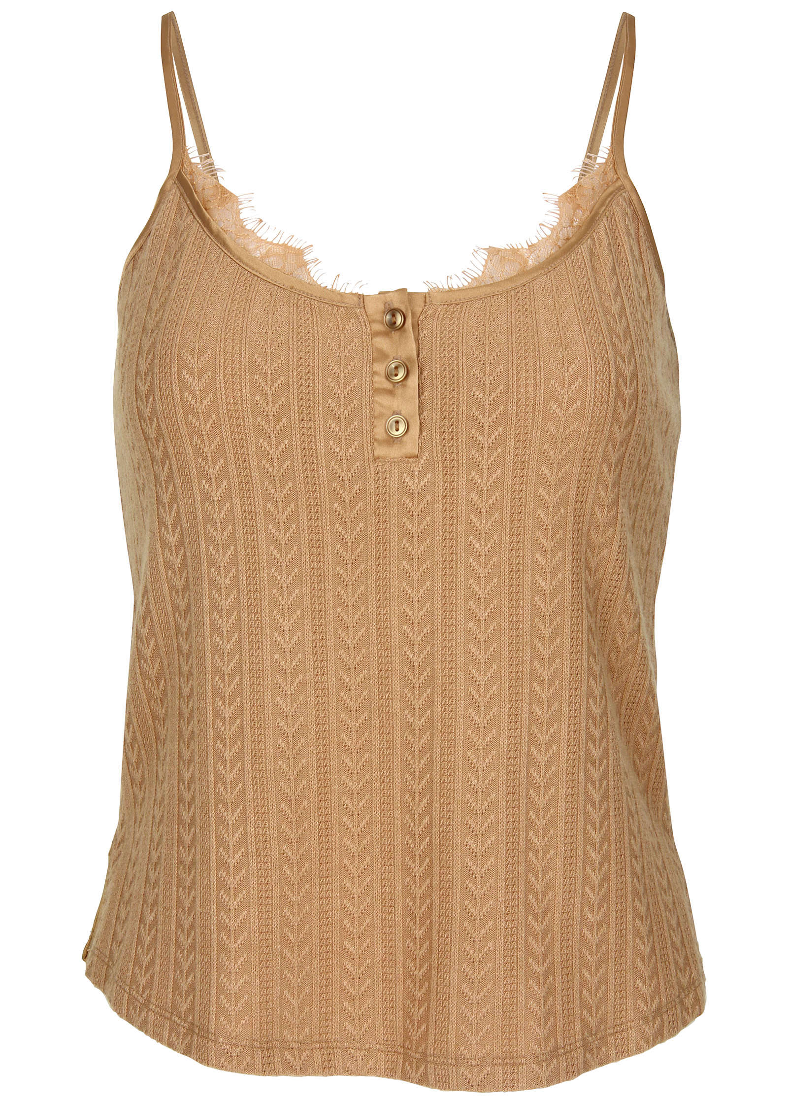 Brunch Knit Tank Top - Camel
