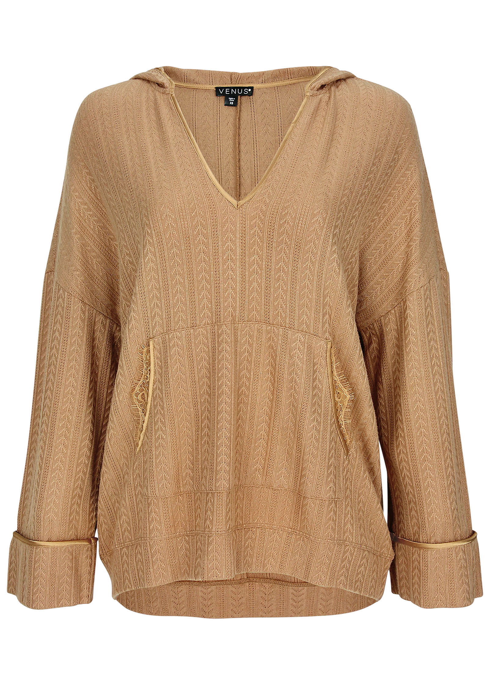 Brunch Knit Hoodie - Camel