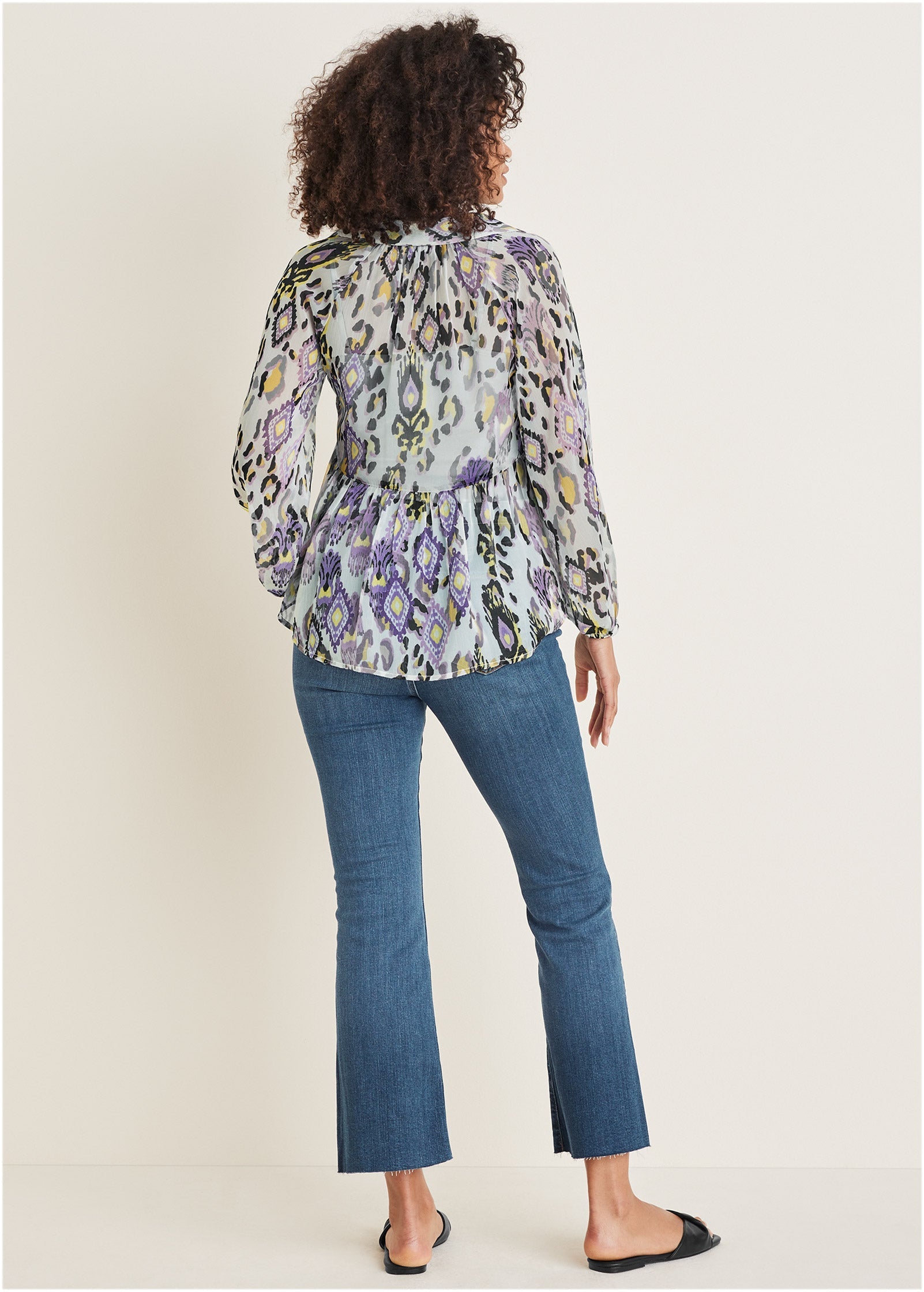 Chiffon Printed Blouse - Desert Ikat