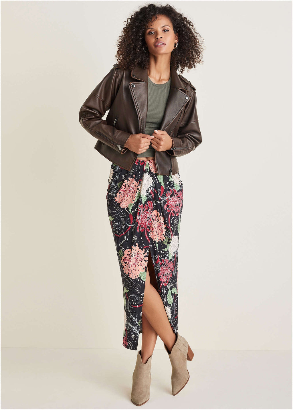 Distressed Leather Jacket - Distressed Brown