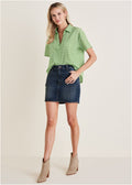 Denim Mini Skirt  - Medium Wash