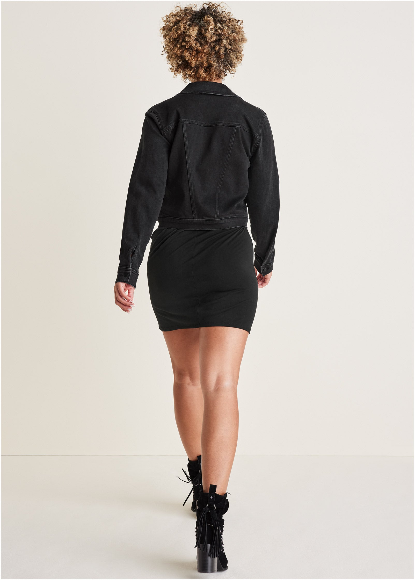 Denim Cargo Jacket - Black Wash