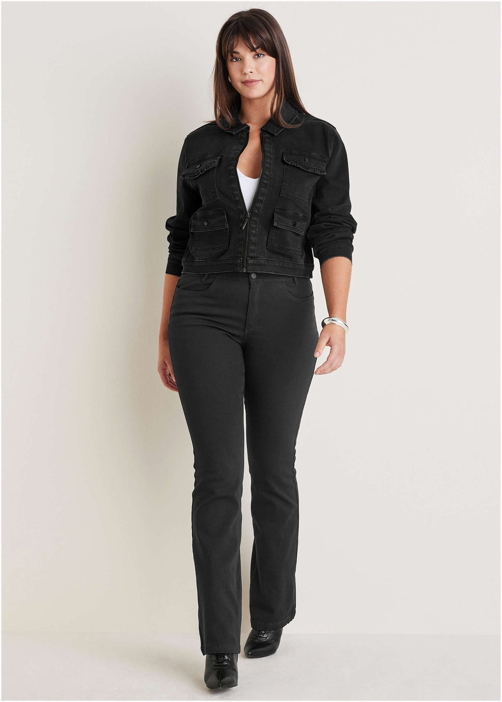 Denim Cargo Jacket - Black Wash