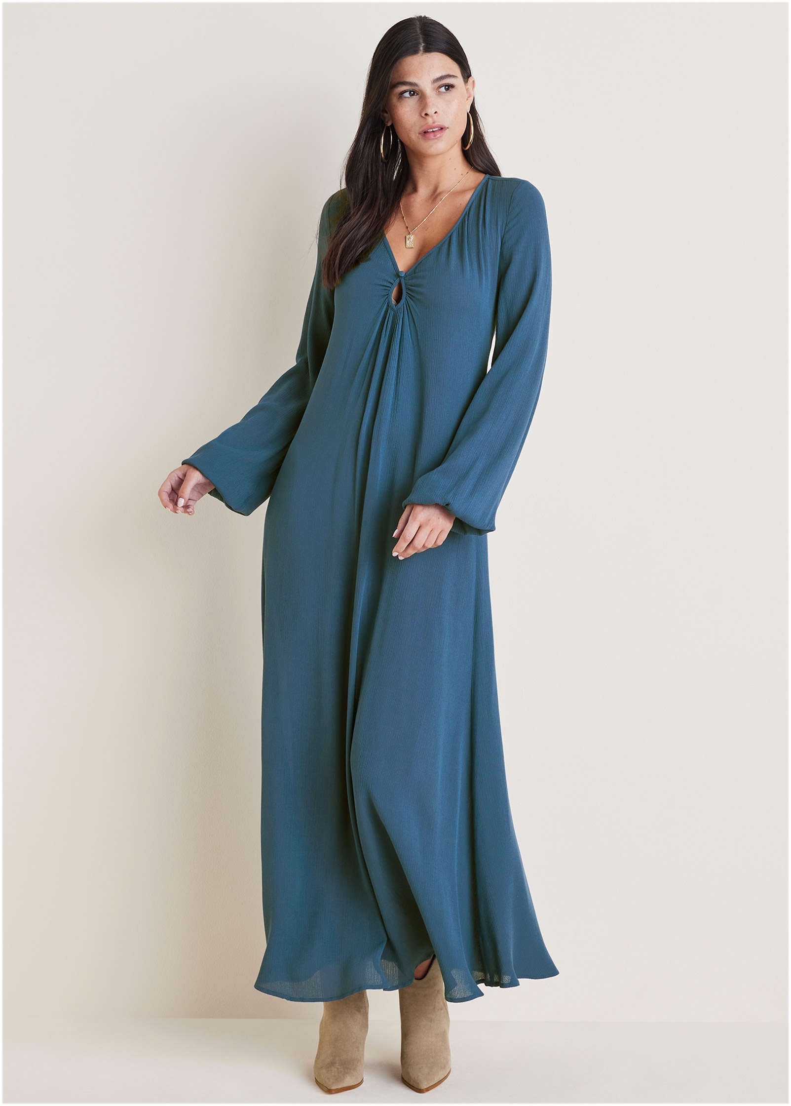 Keyhole Maxi Dress - Ensign Blue