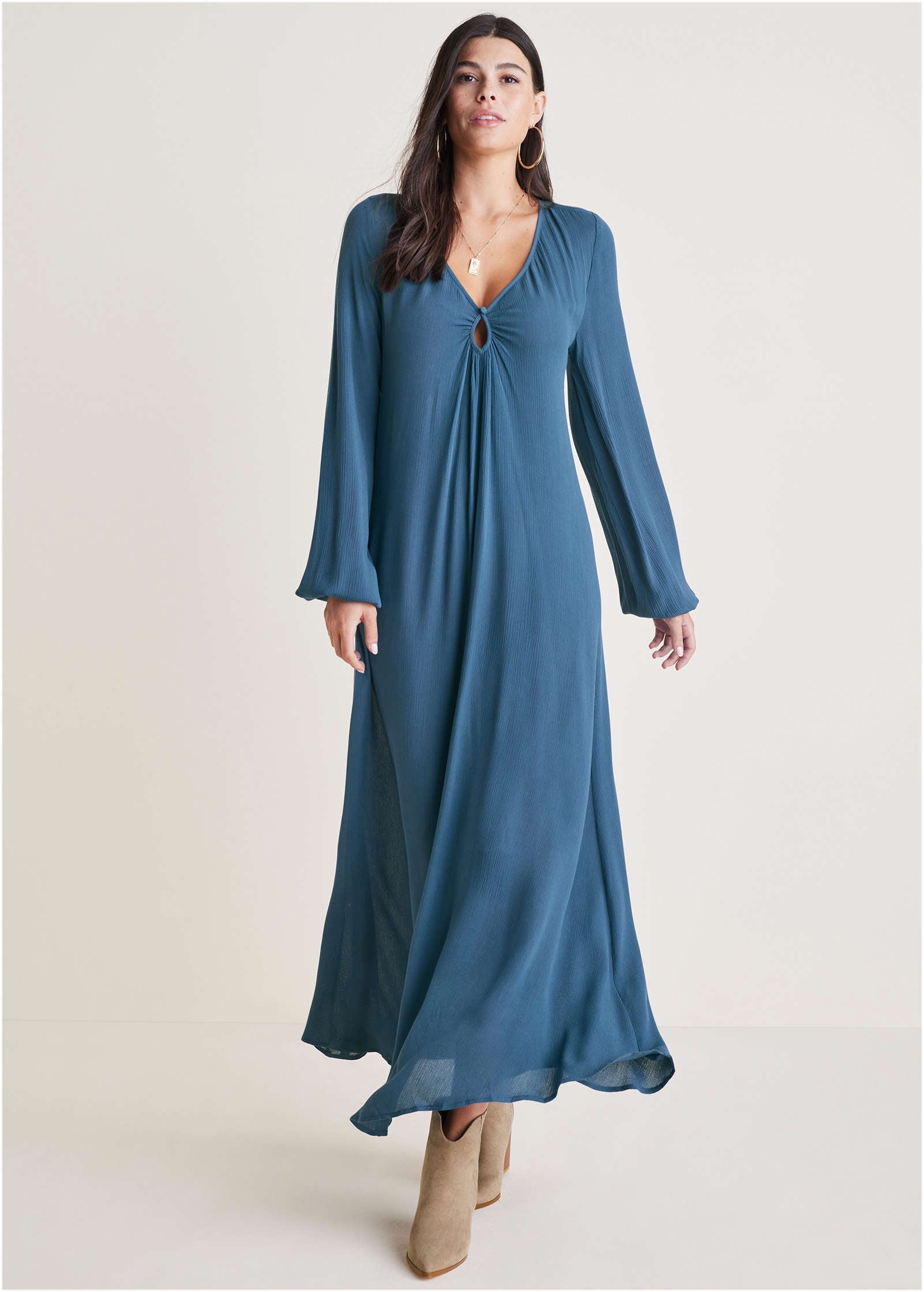 Keyhole Maxi Dress - Ensign Blue