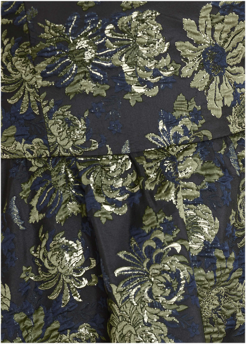 Floral Jacquard Midi Dress - Navy Combo