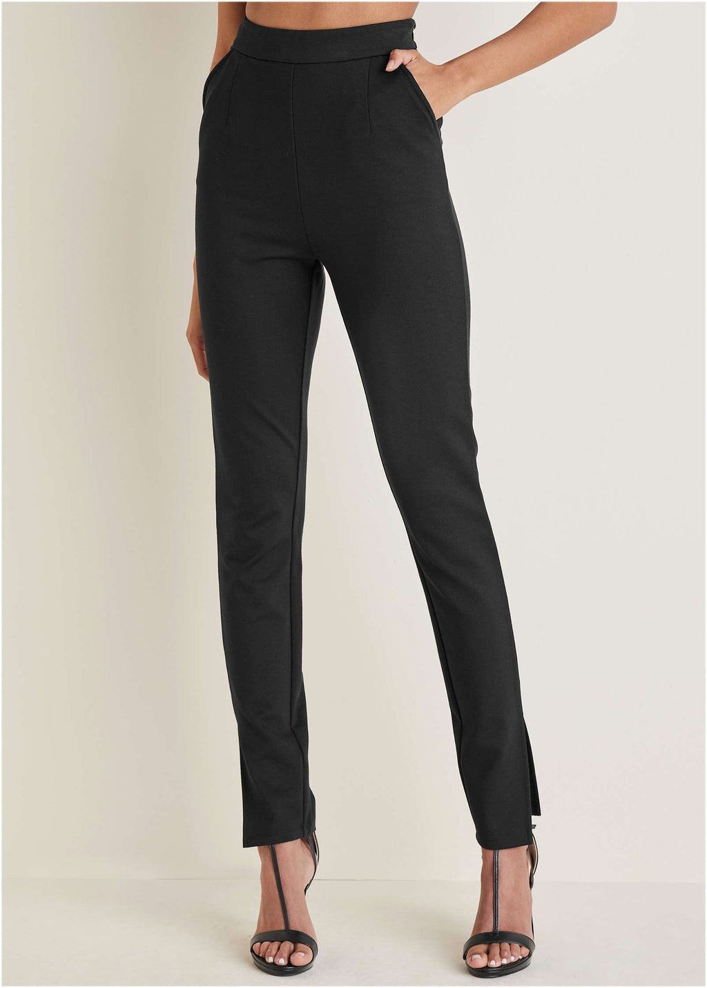 Smoothing Ponte Skinny Pants - Jet Black