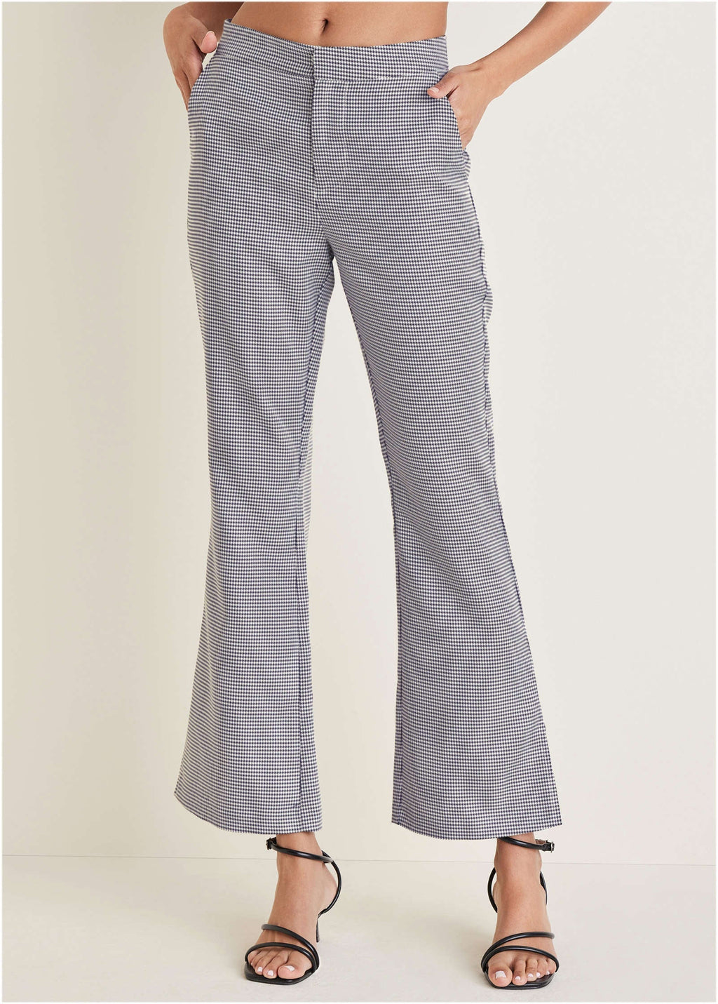 Houndstooth Kick Flare Pant - Black Combo