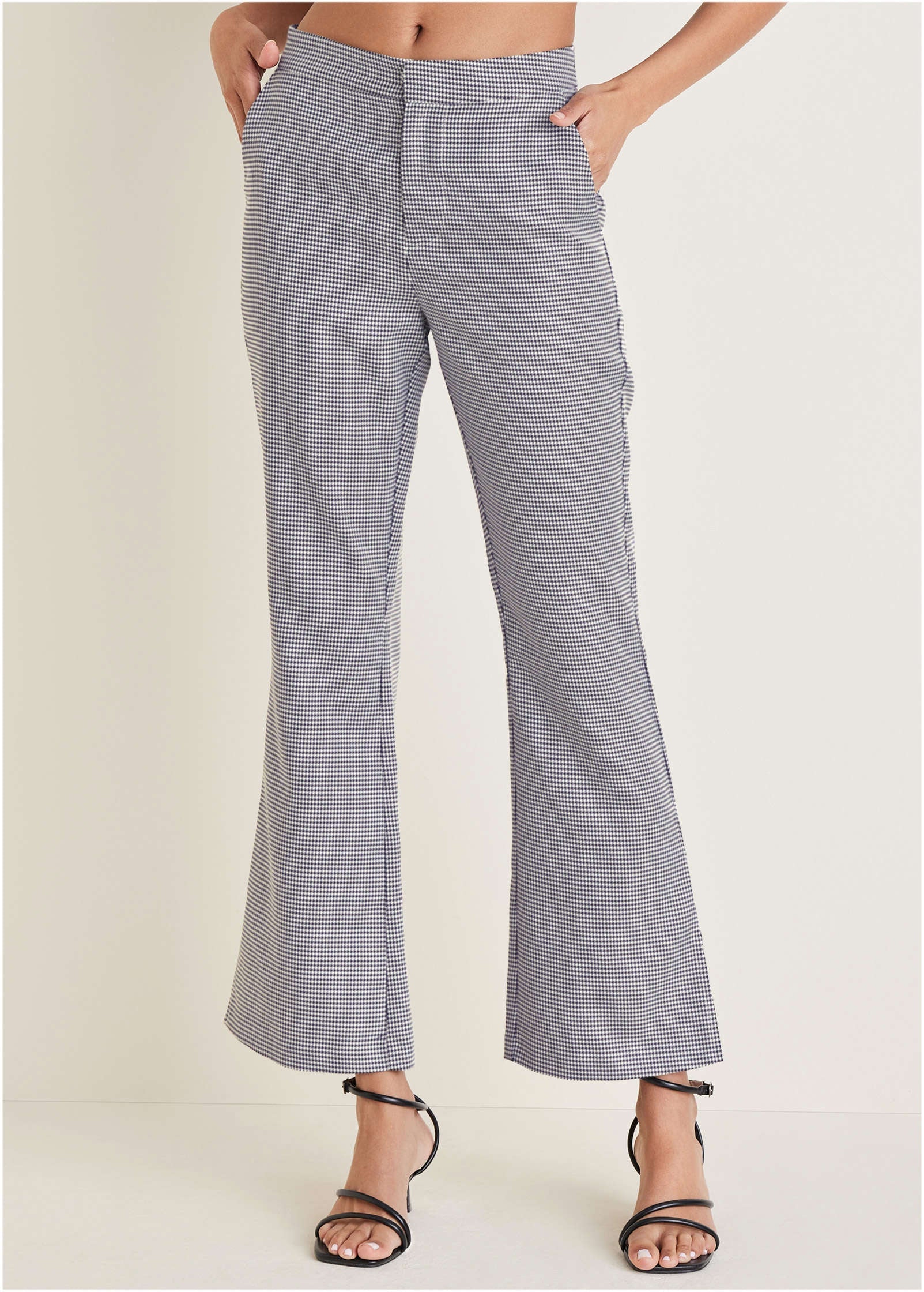 Houndstooth Kick Flare Pant - Black Combo