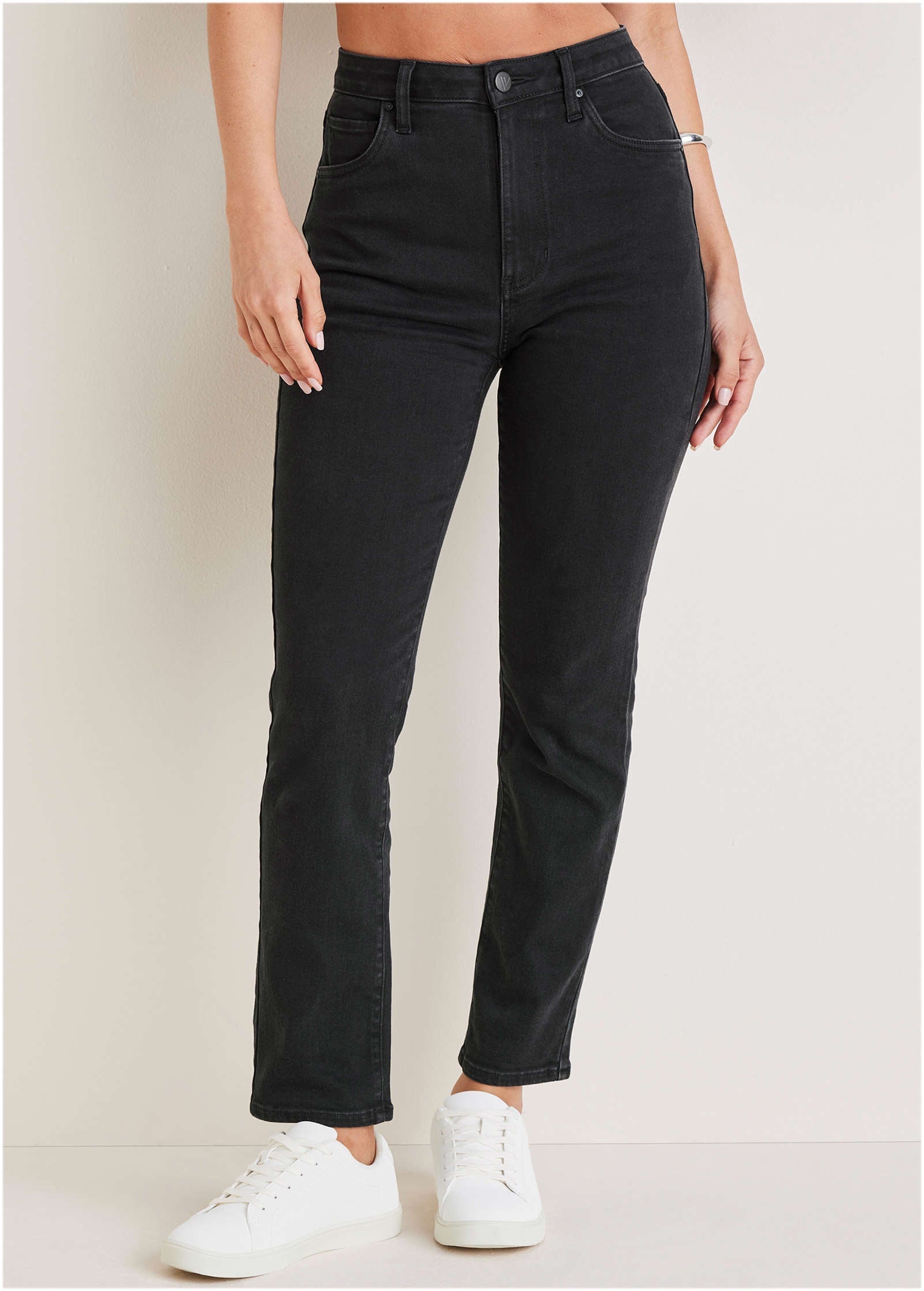 Audrey Straight Leg Jeans  - Black Wash