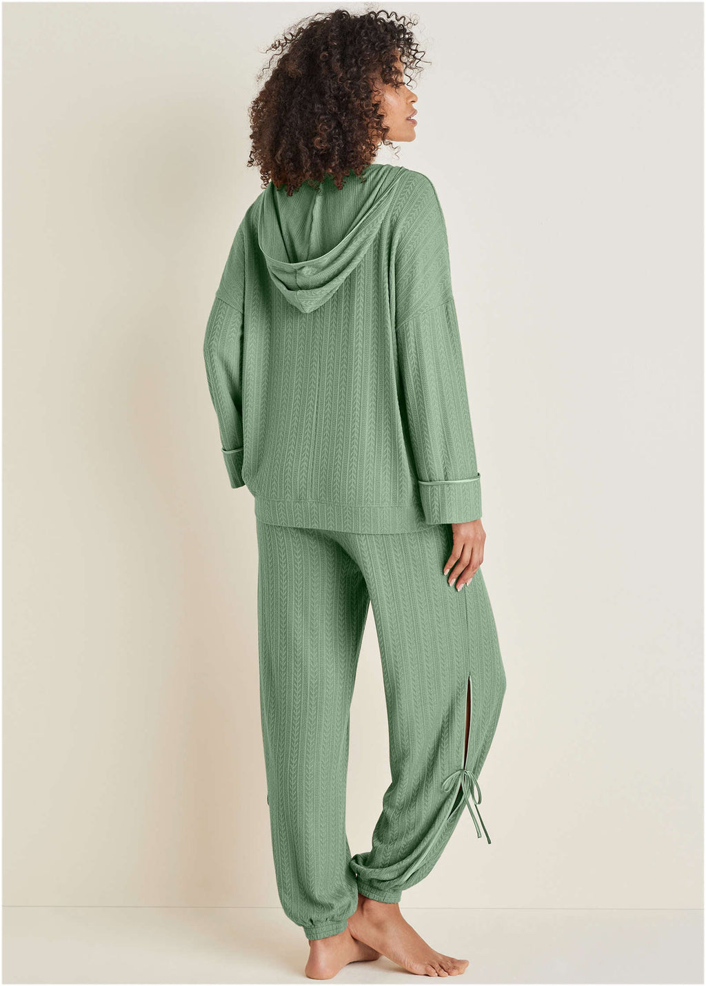 Brunch Knit Hoodie - Basil