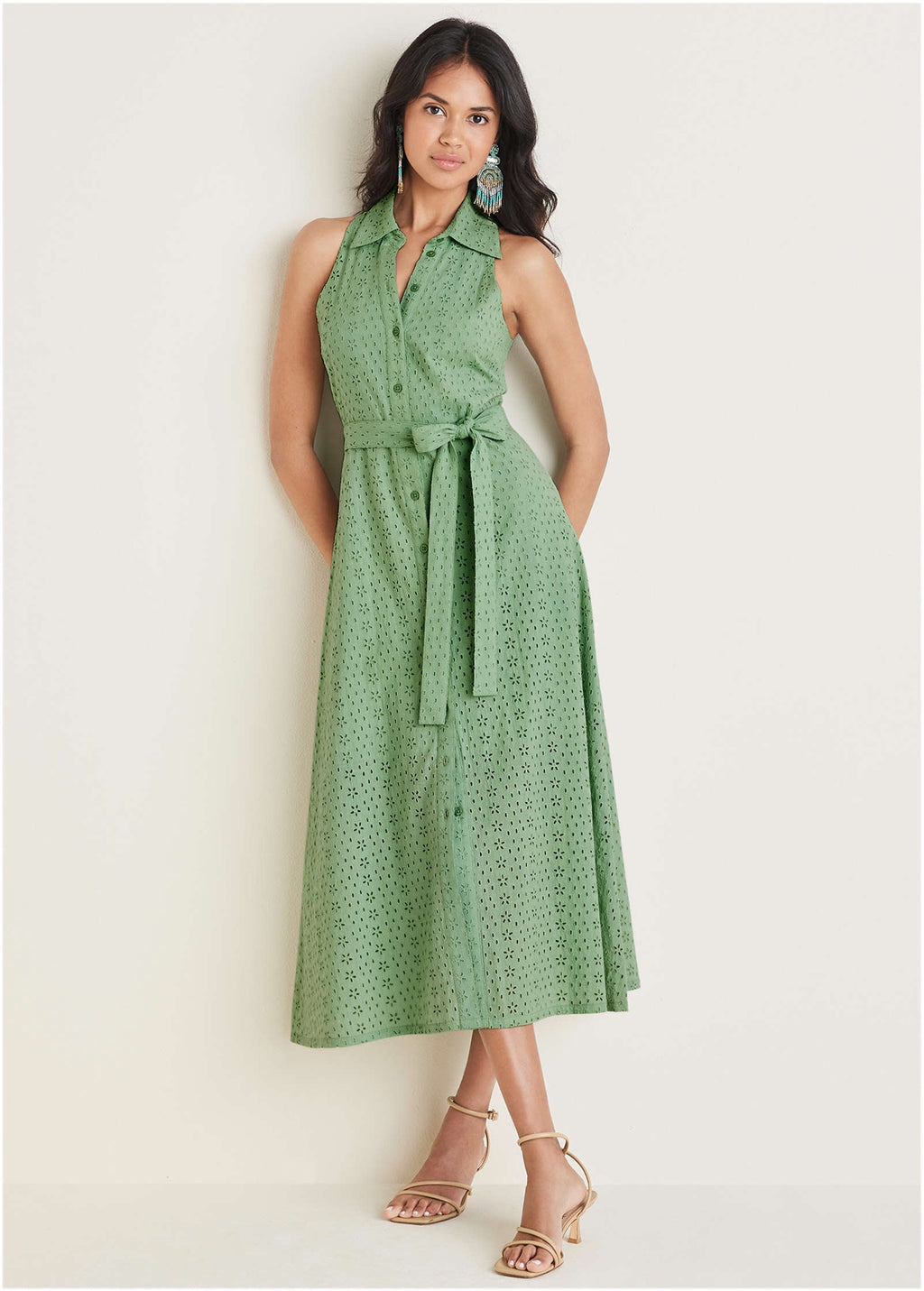 Eyelet Maxi Dress - Basil