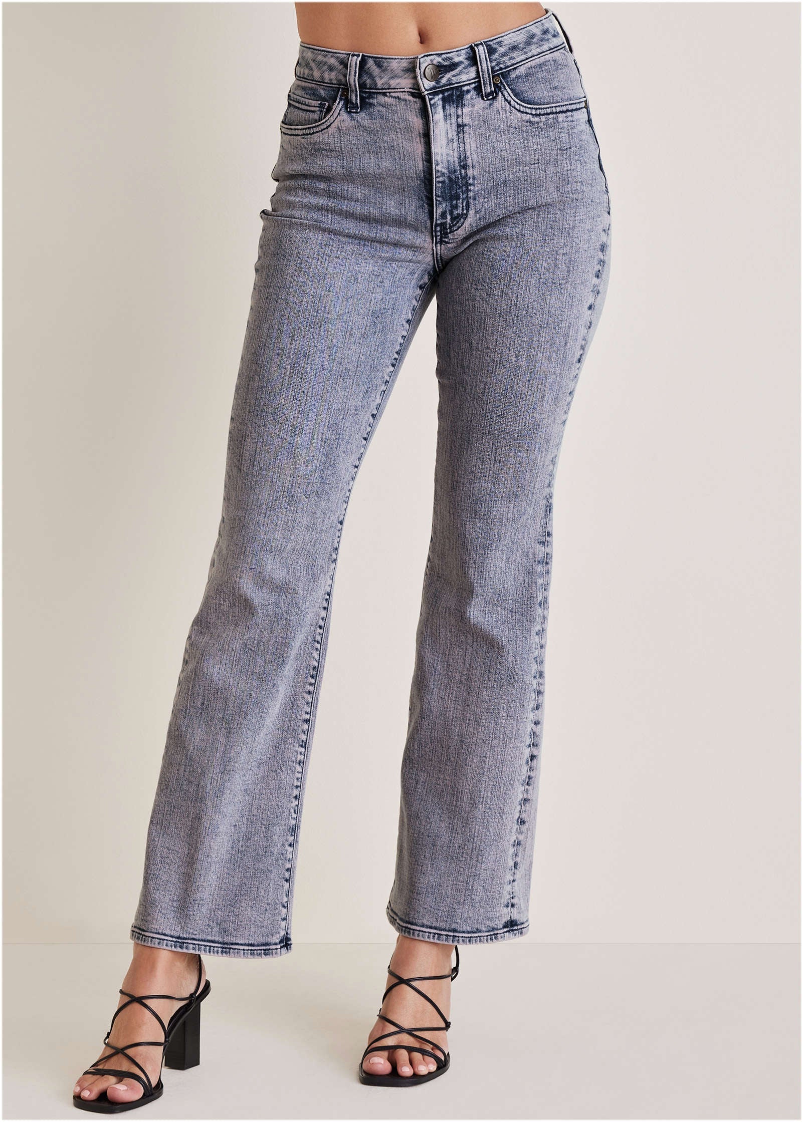 Penelope Modern Flare Jeans - Purple Acid Wash