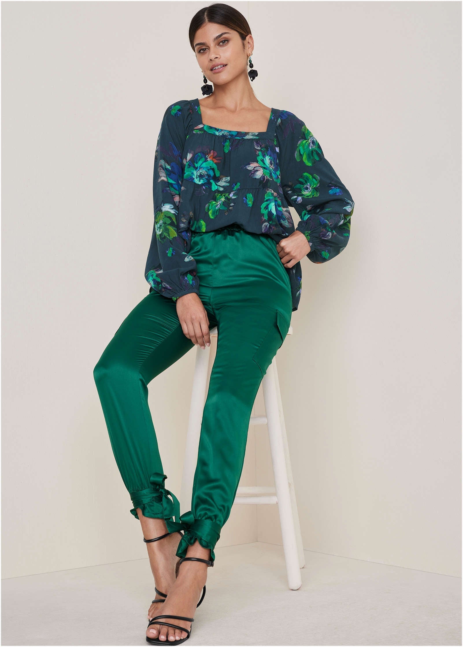 Satin Jogger Pants - Aventurine