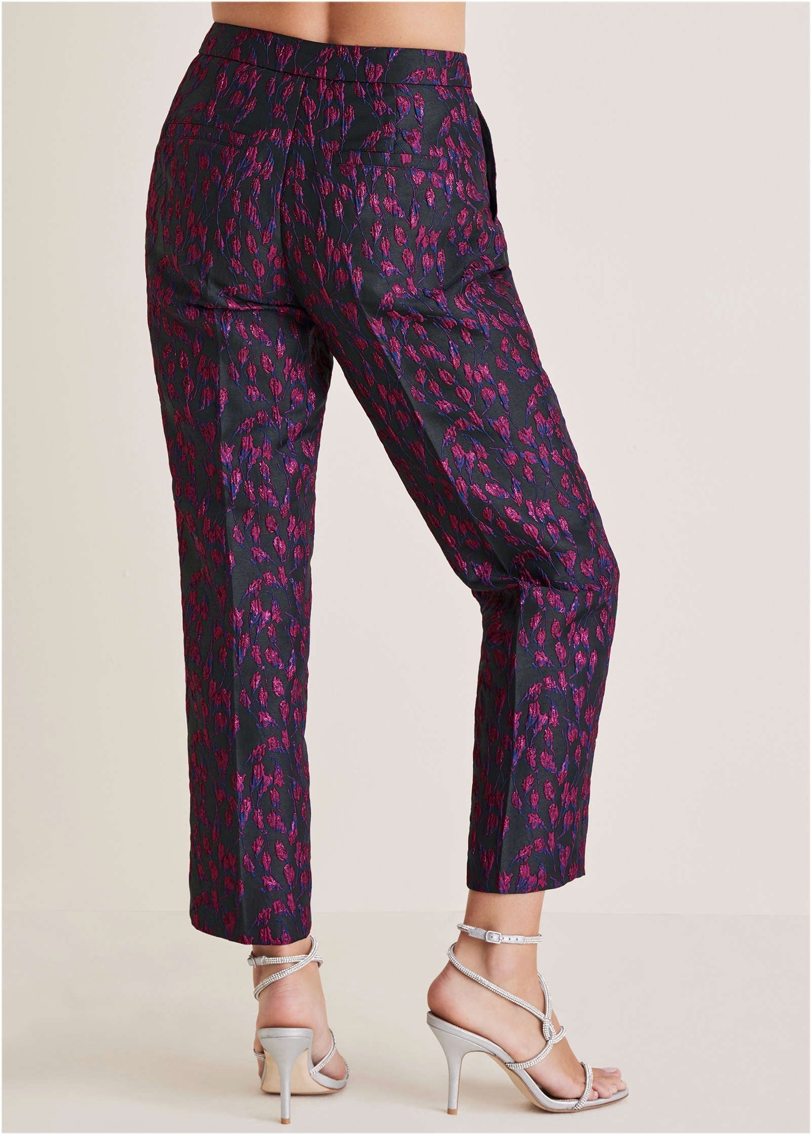 Straight Leg Jacquard Pants - Blue Multi