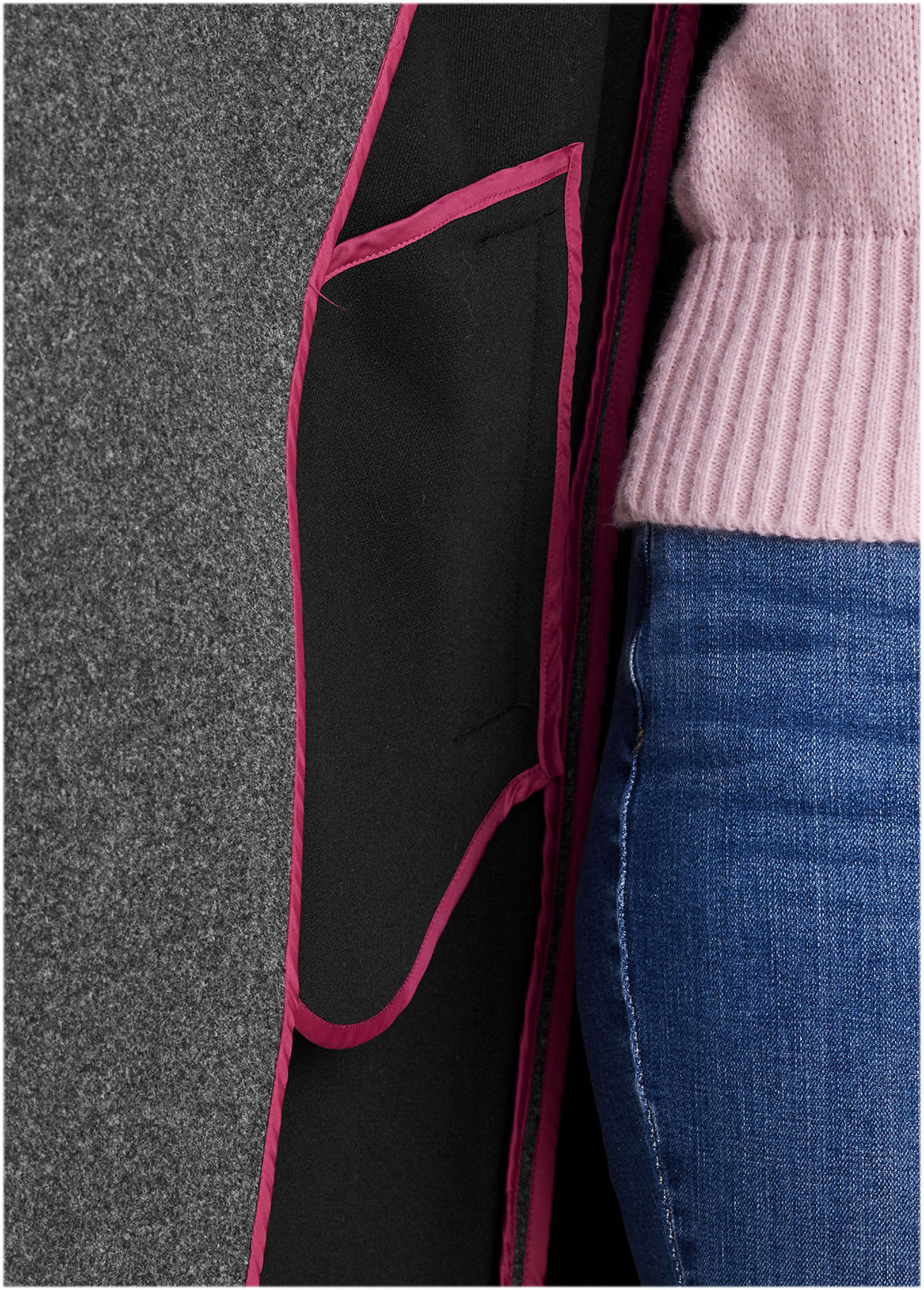 Robe Wrap Coat - Dark Heather Grey