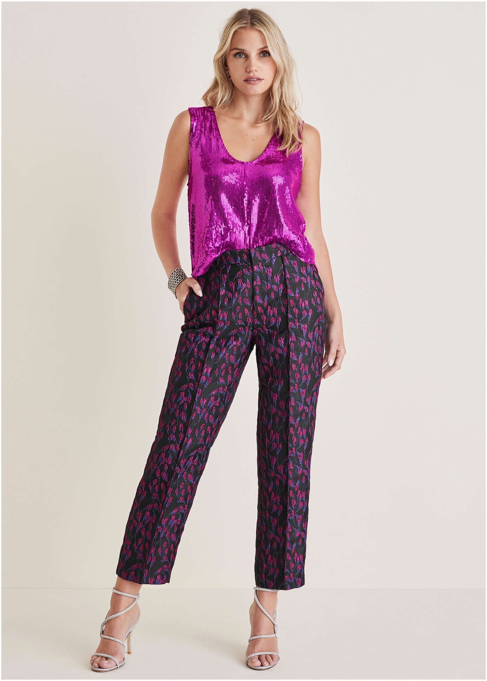 Glitter Sequin Tank - Cattleya Orchid