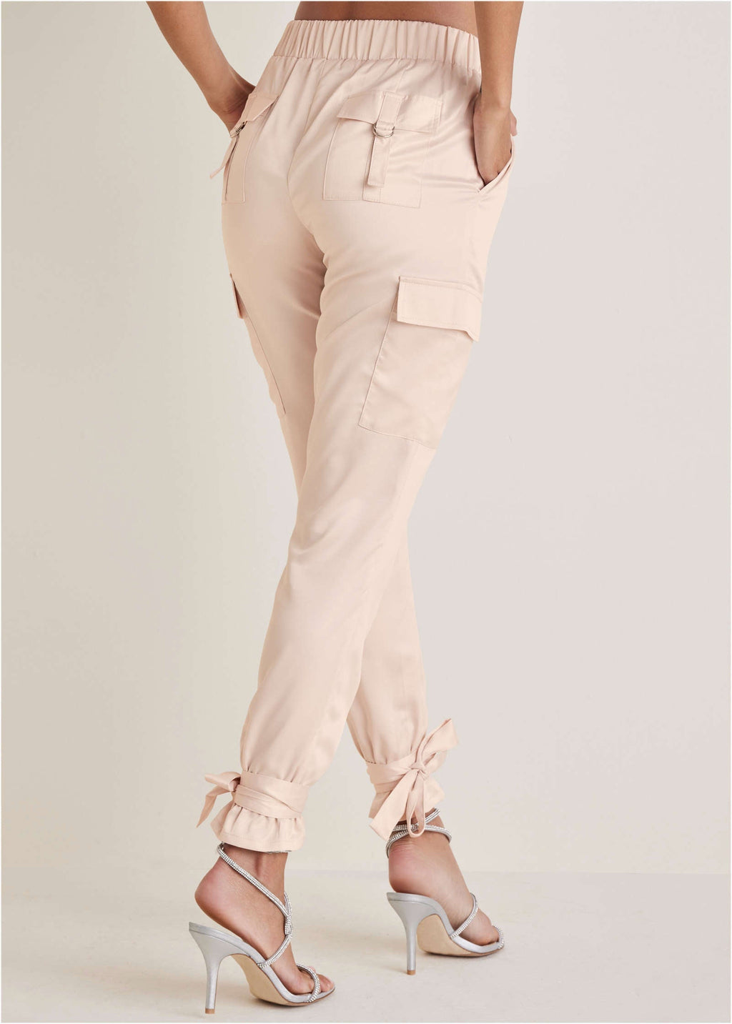 Satin Jogger Pants - Peach Dust