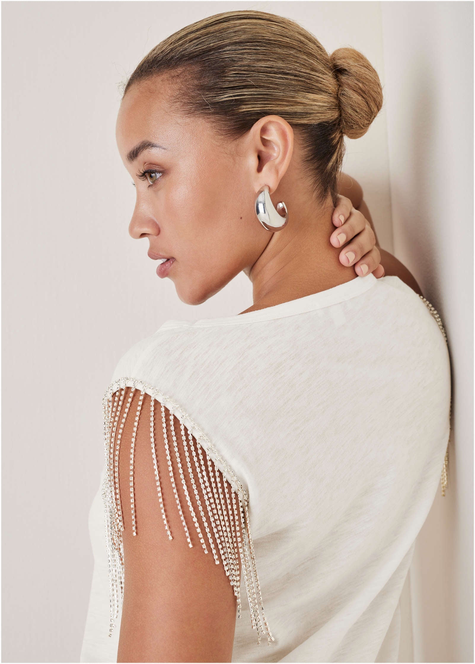 Diamond Fringe Tank Top - Cloud Dancer