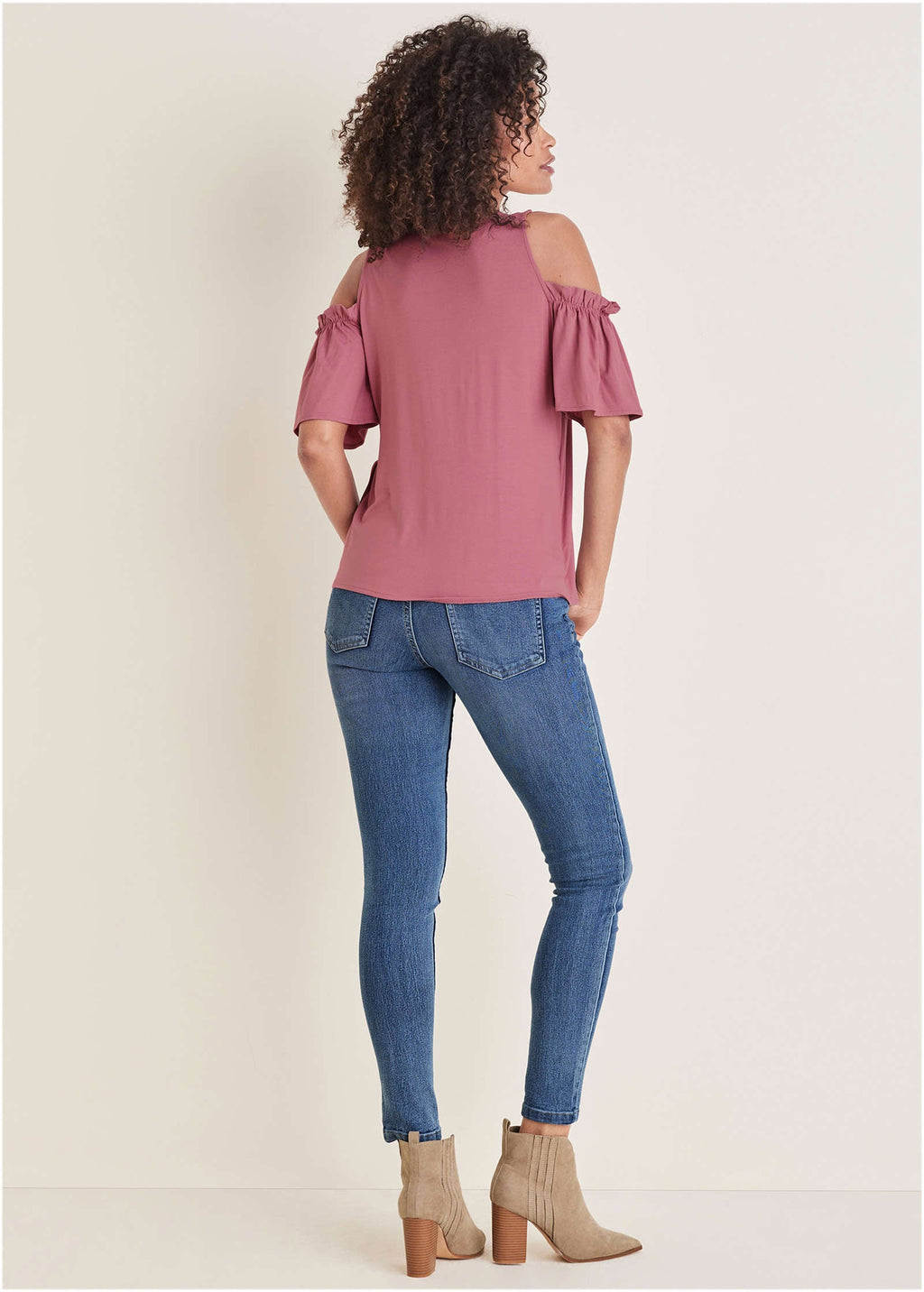 Cold Shoulder Wrap Blouse - Heather Rose
