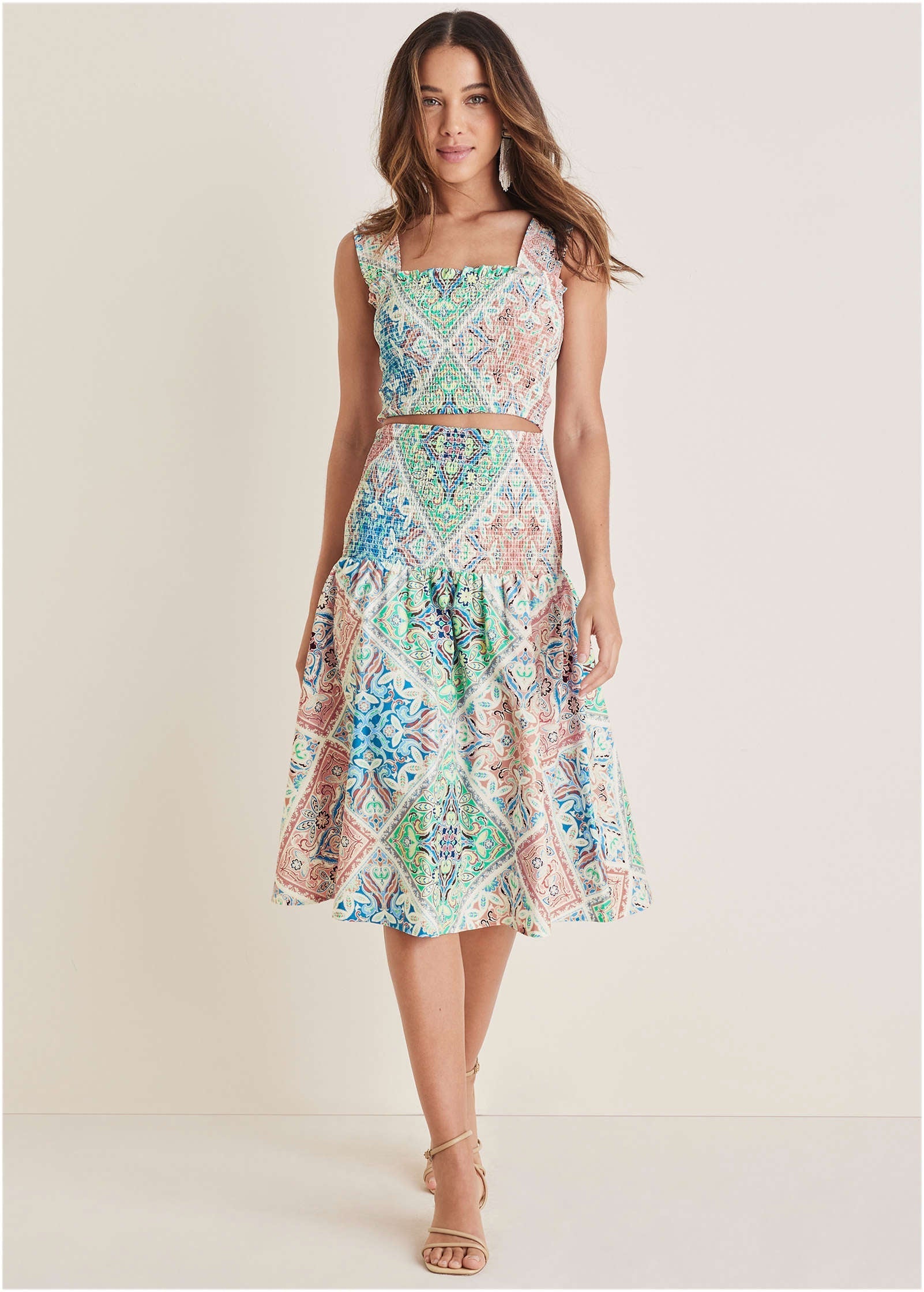 Smocked Two-Piece Set - Boho Tile