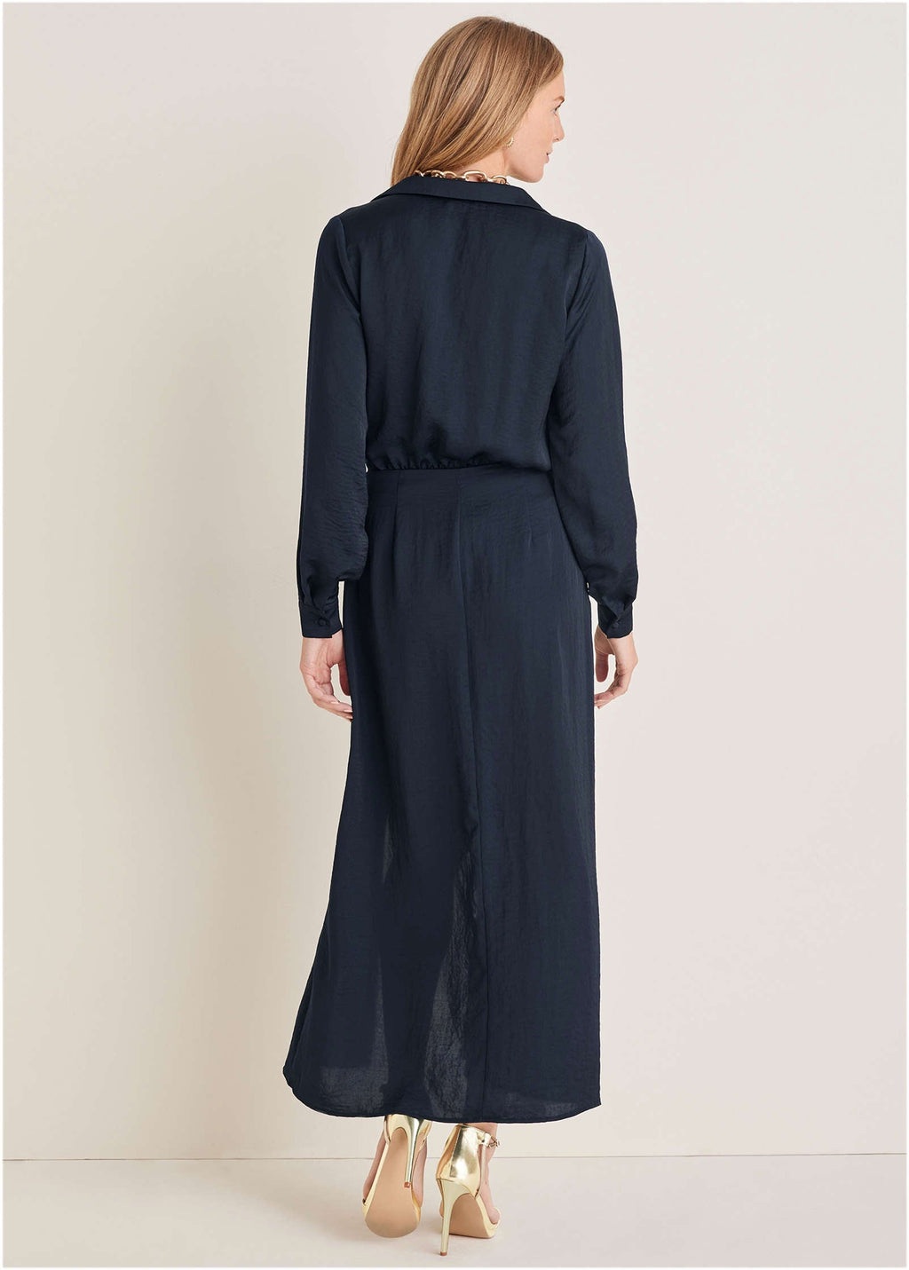 High Slit Maxi Dress - Navy