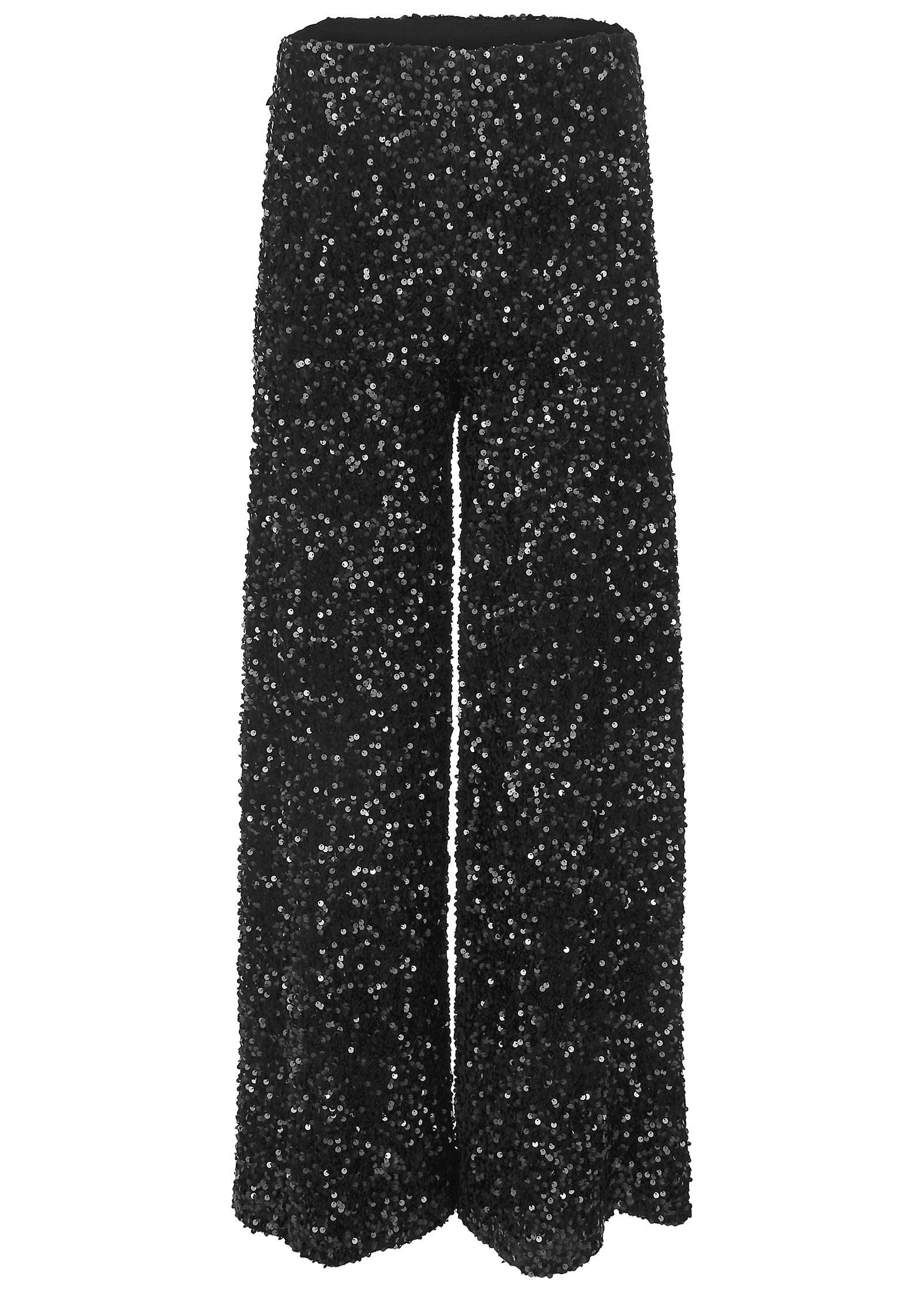 Sequin Velvet Pants - Jet Black