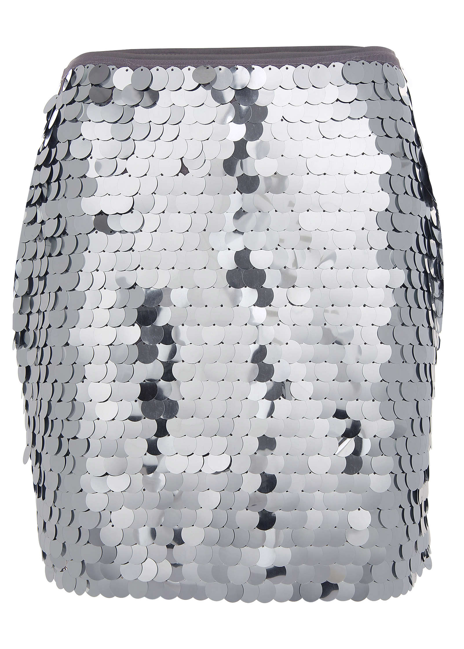 Mirror Ball Mini Skirt - Mirrored Mesh Sequins