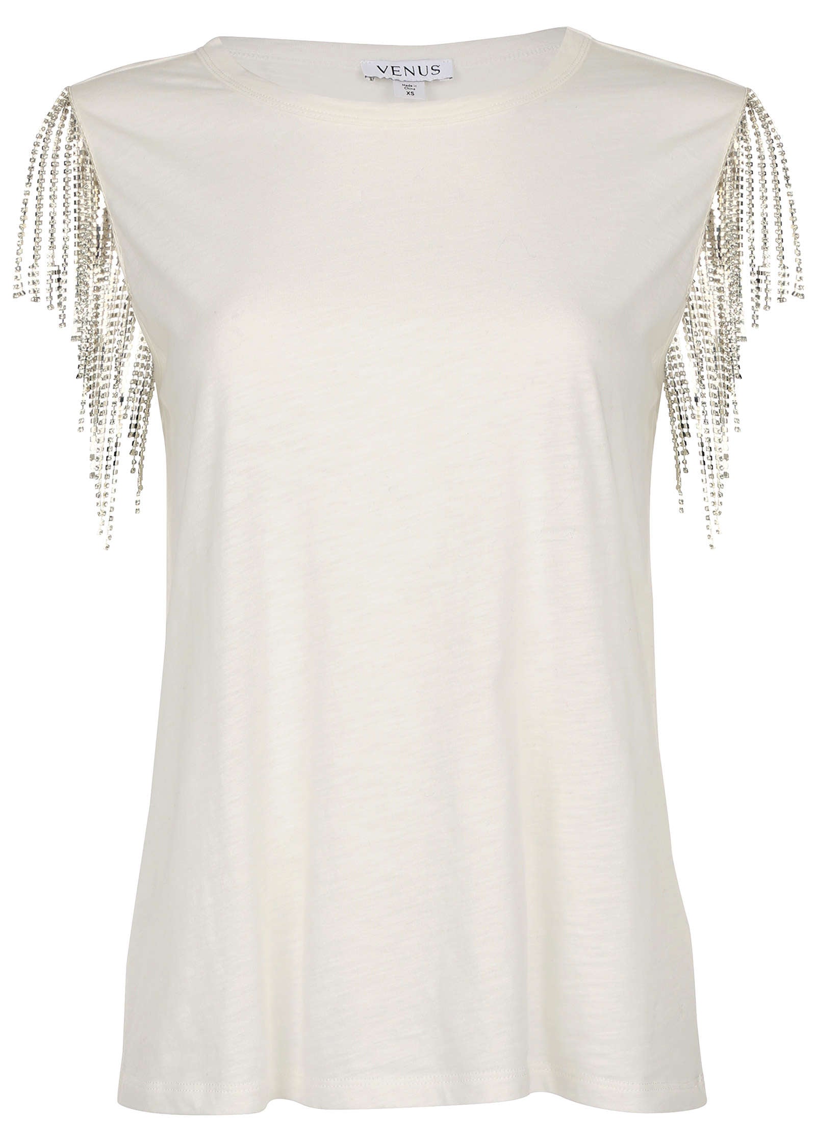 Diamond Fringe Tank Top - Cloud Dancer