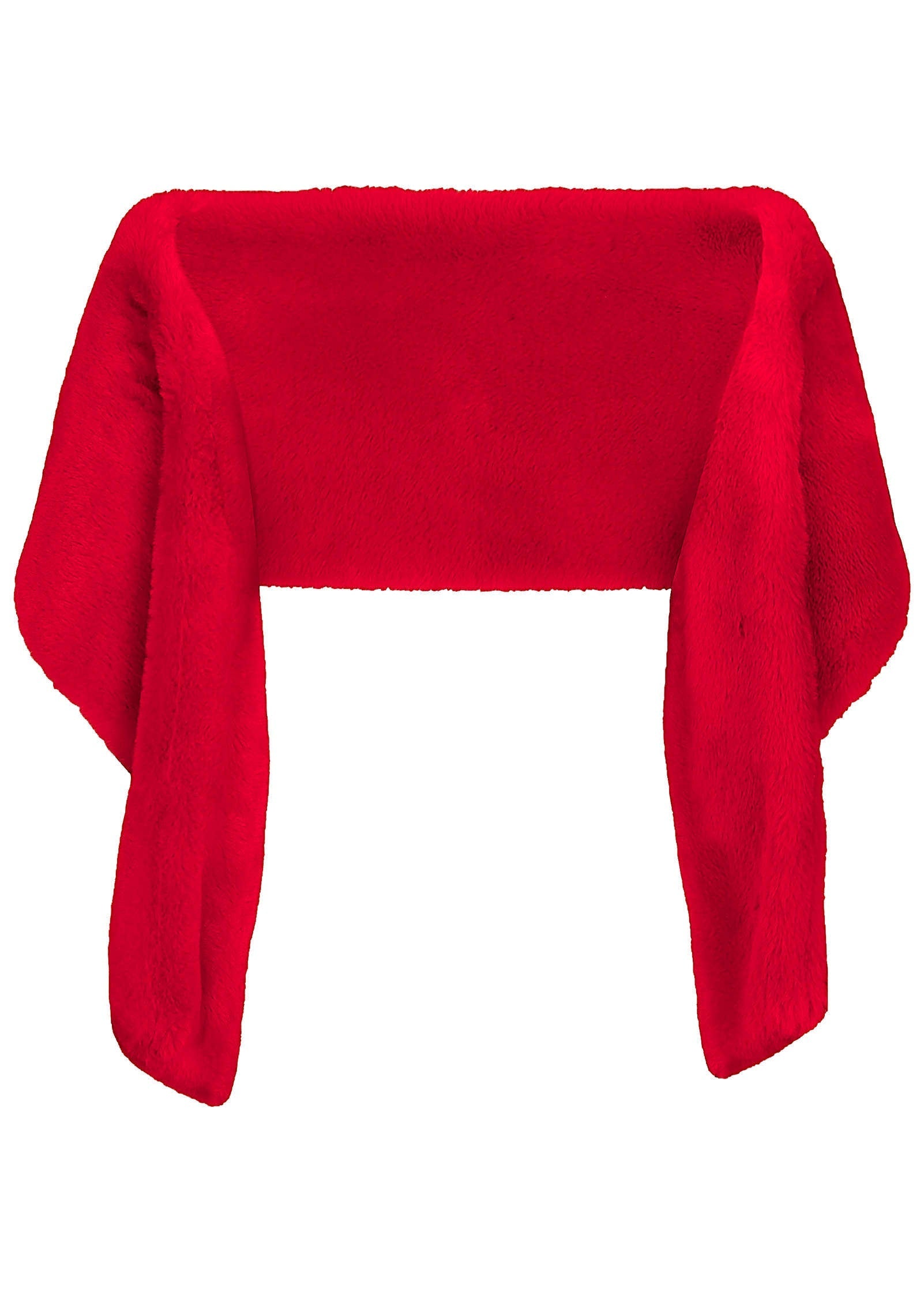Faux-Fur Wrap - Red