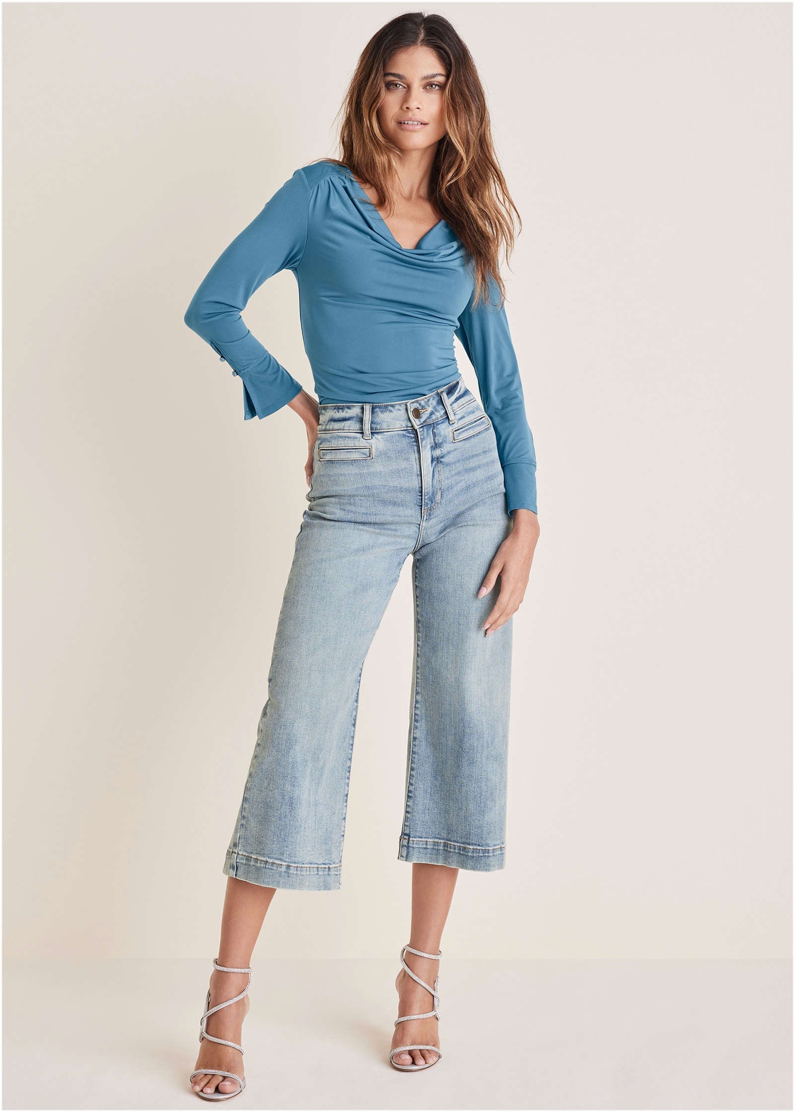 Sophia Wide Leg Crop Jeans - Light Wash
