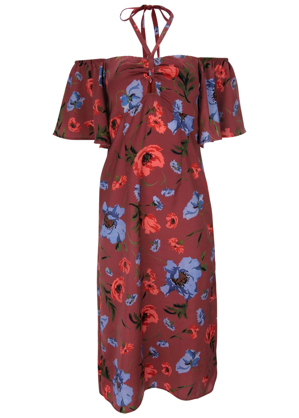 Flutter Sleeve Midi Dress - Forest Floral