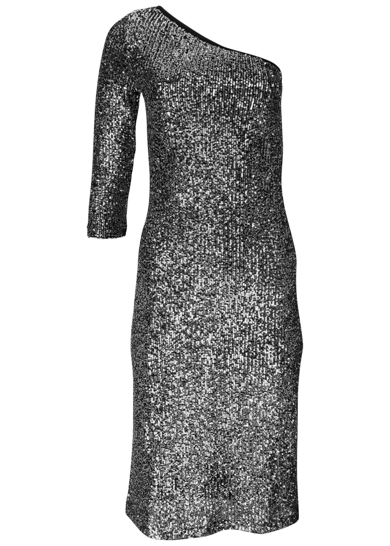 All Over Sequin Midi Dress - Silver