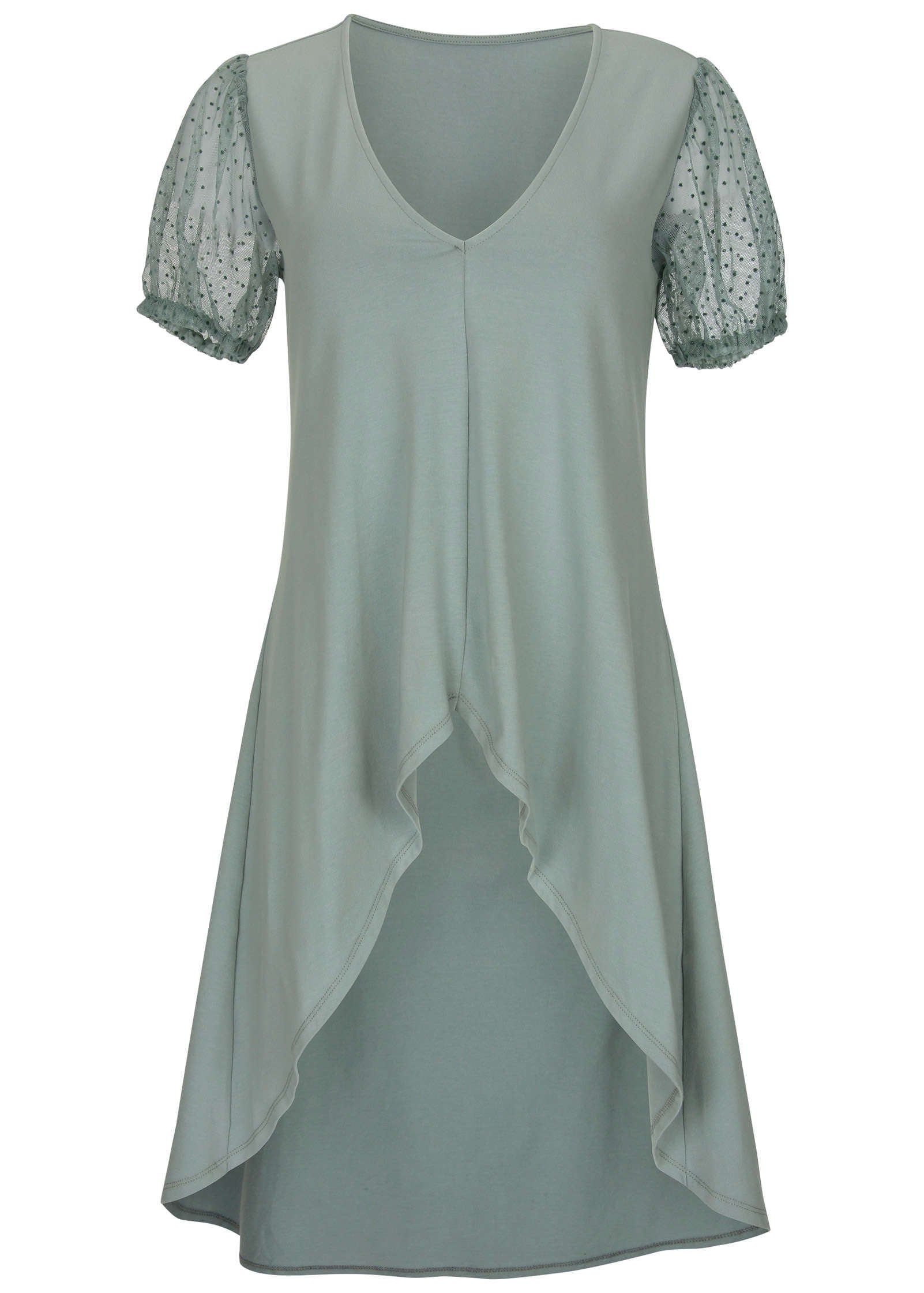 Dot Mesh Maxi Top - Iceberg Green