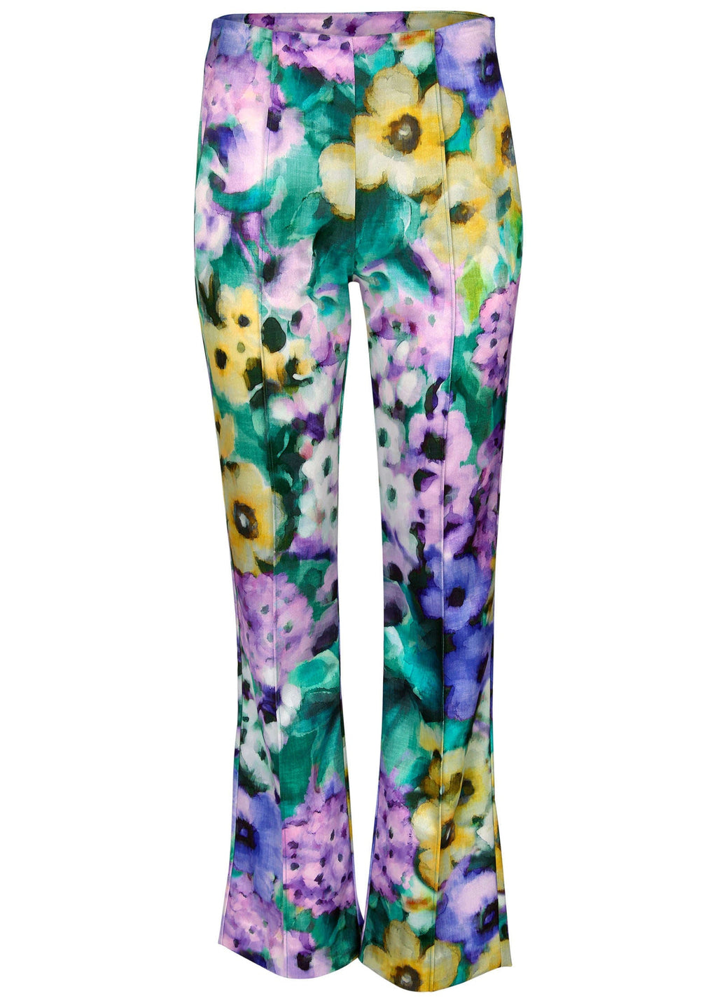 Satin Flare Pant - Monet's Garden
