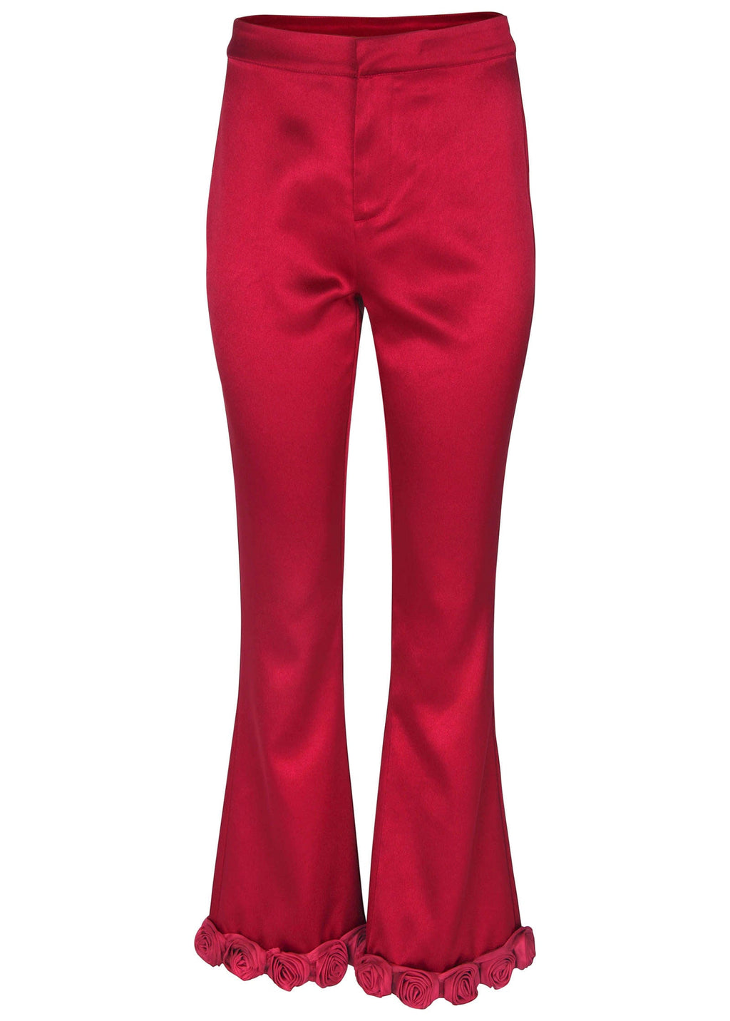 Rose Trim Trouser - Dark Red