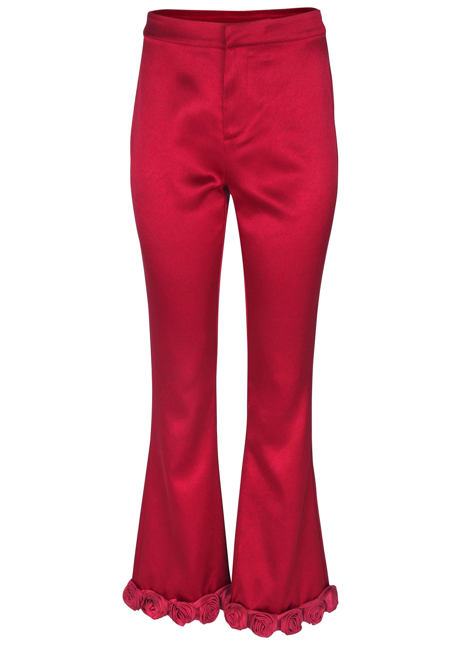 Rose Trim Trouser - Dark Red