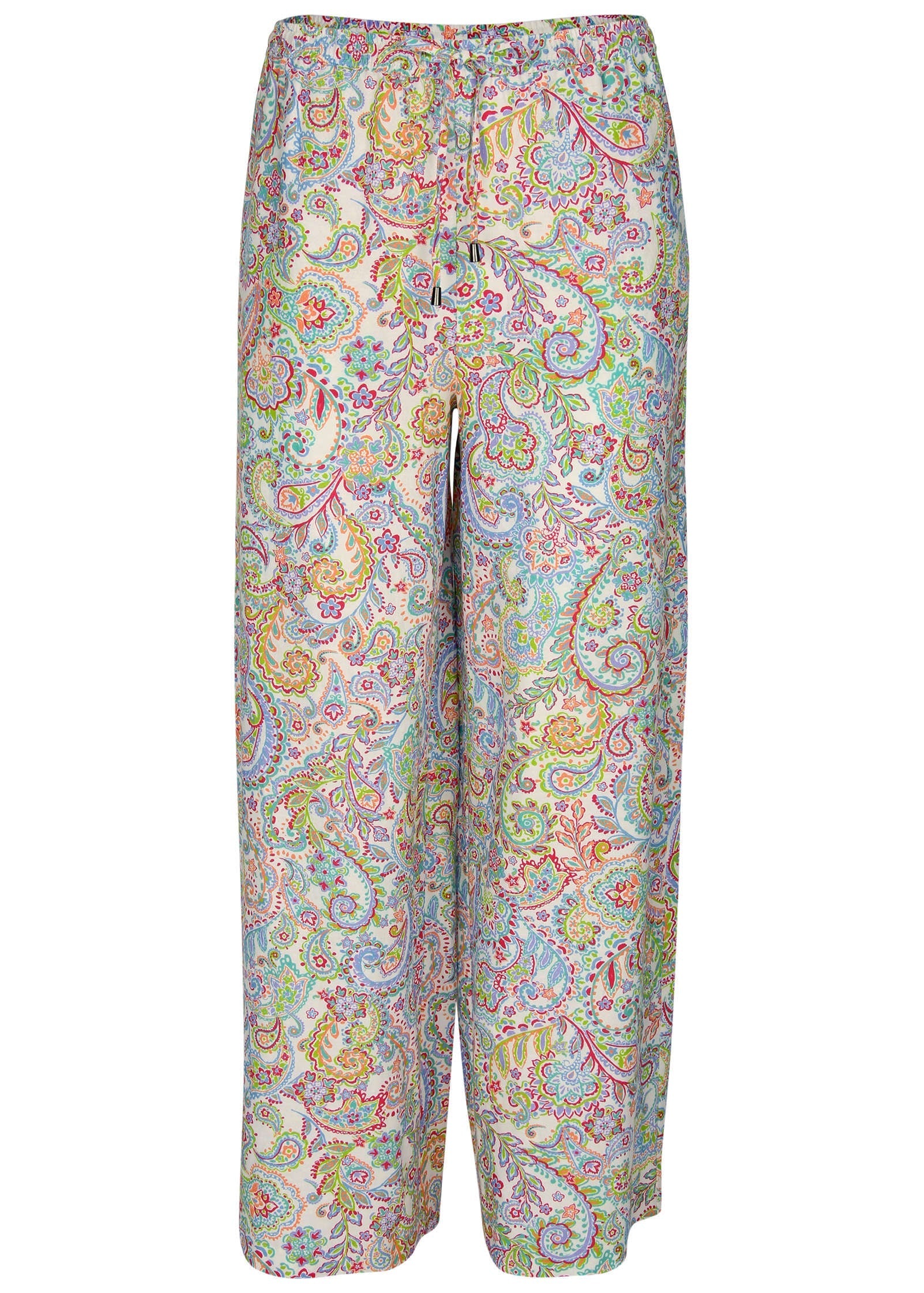 Linen Wide Leg Pant - Rainbow Paisley