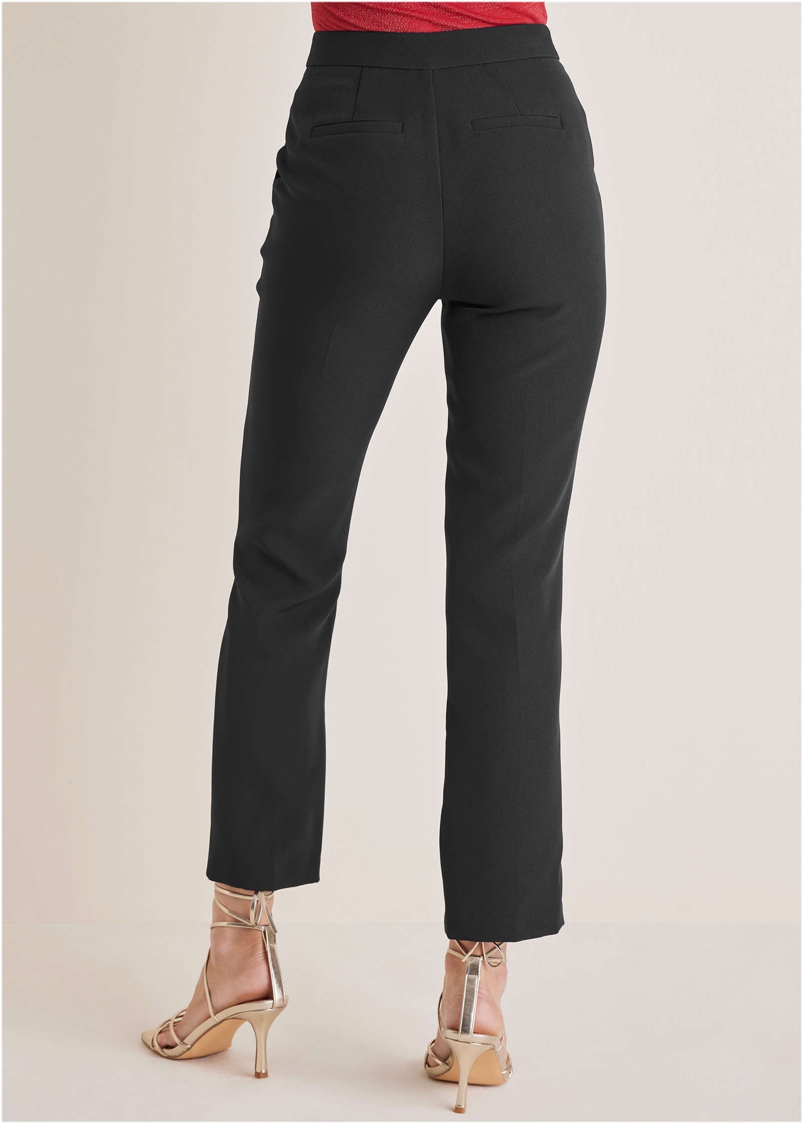 Straight Leg Suiting Pants - Jet Black