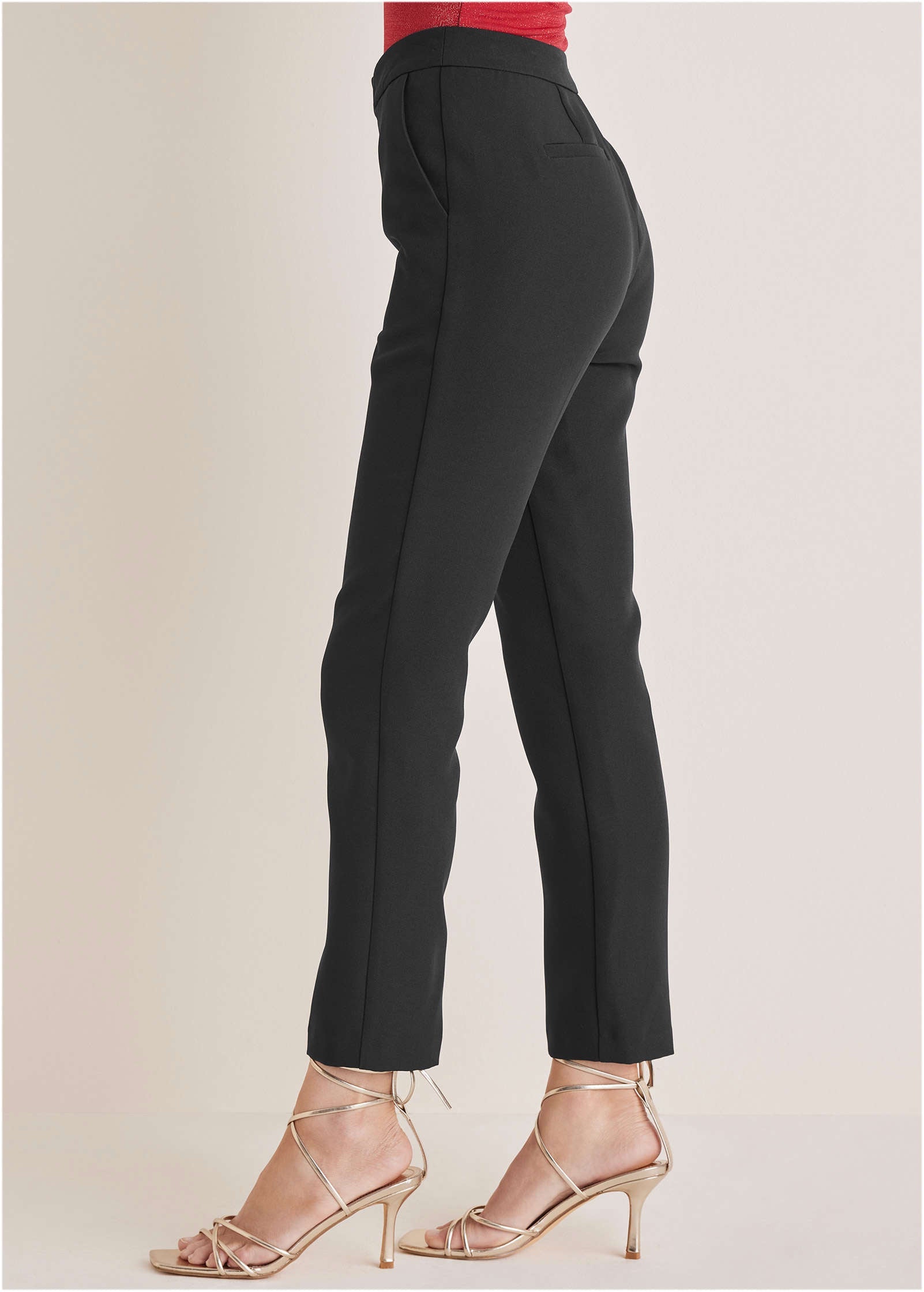 Straight Leg Suiting Pants - Jet Black