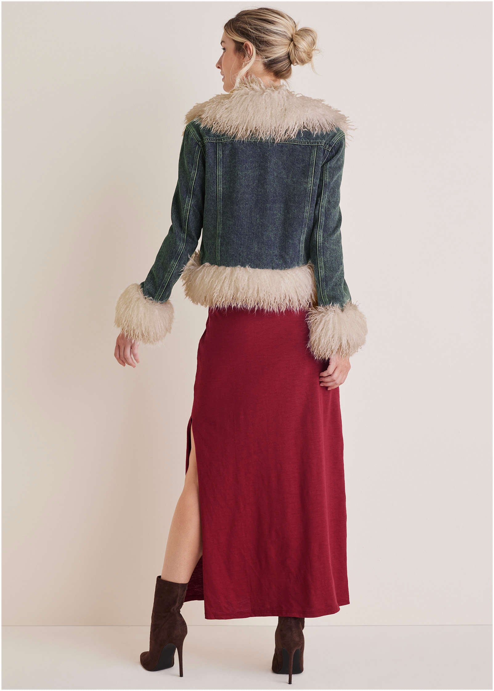 Denim Shearling Jacket - Dark Wash