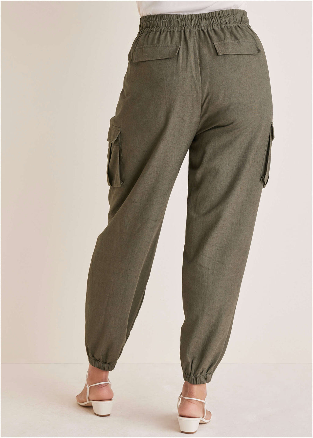 Linen Cargo Jogger - Brown