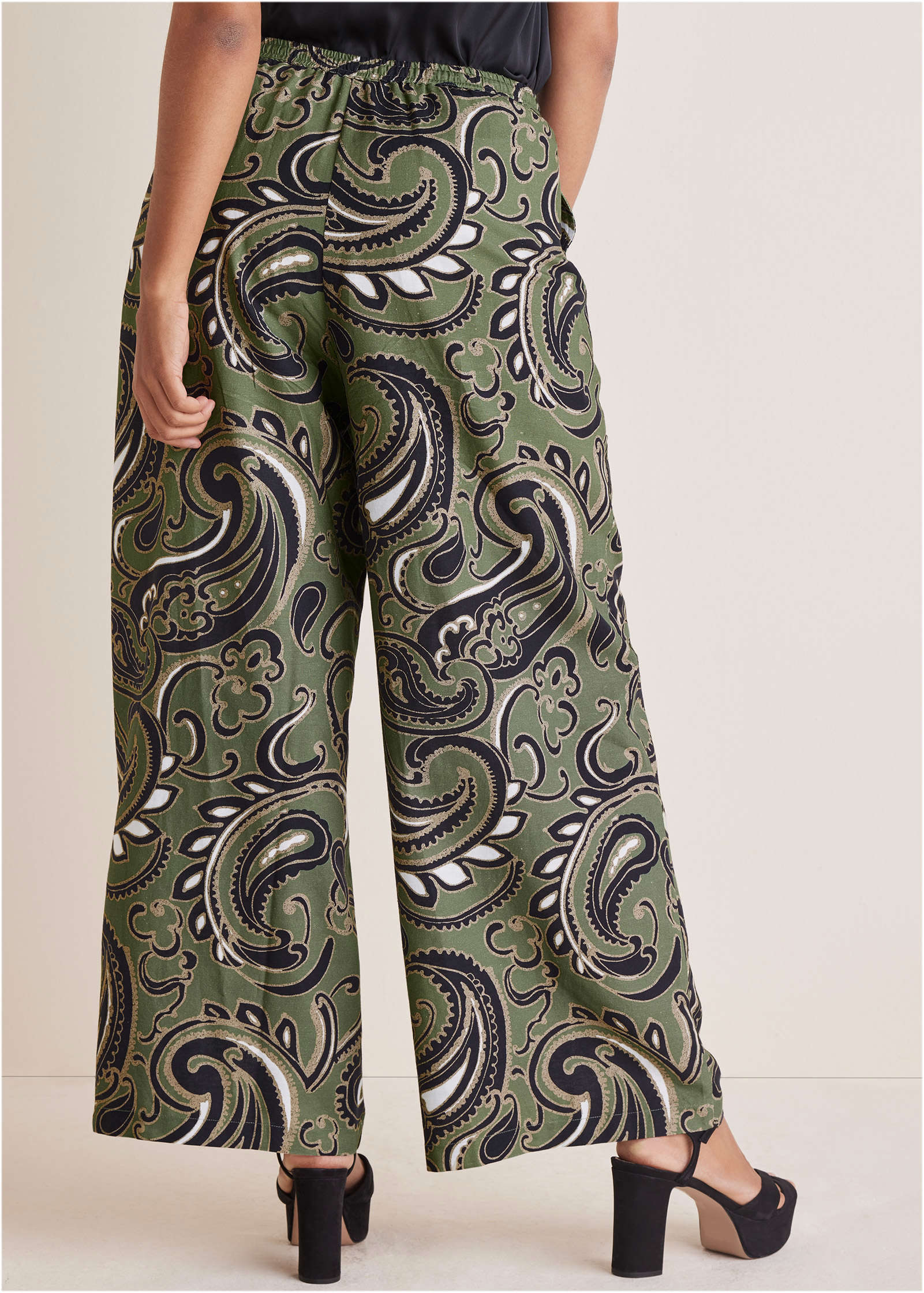 Linen Wide Leg Pant - Large Splendid Paisley