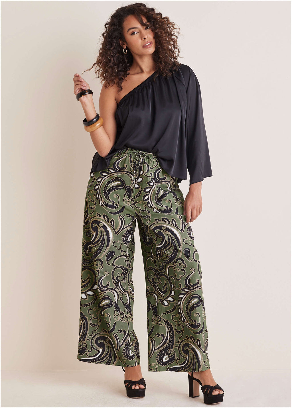Linen Wide Leg Pant - Large Splendid Paisley