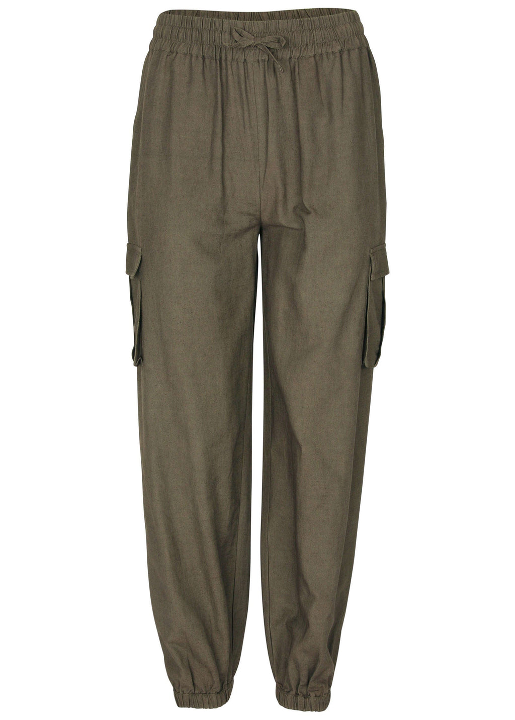 Linen Cargo Jogger - Brown