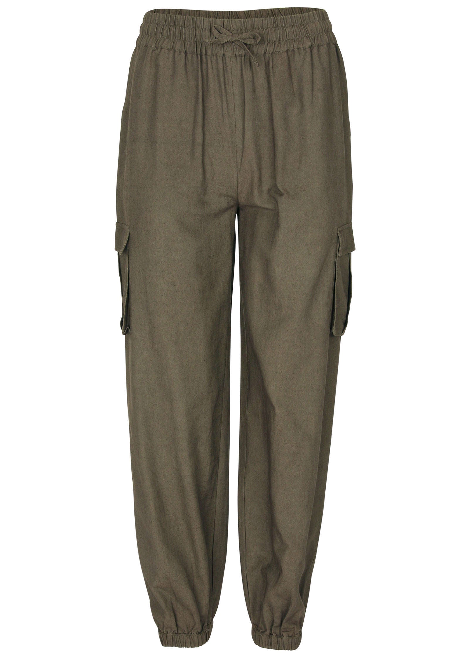 Linen Cargo Jogger - Brown