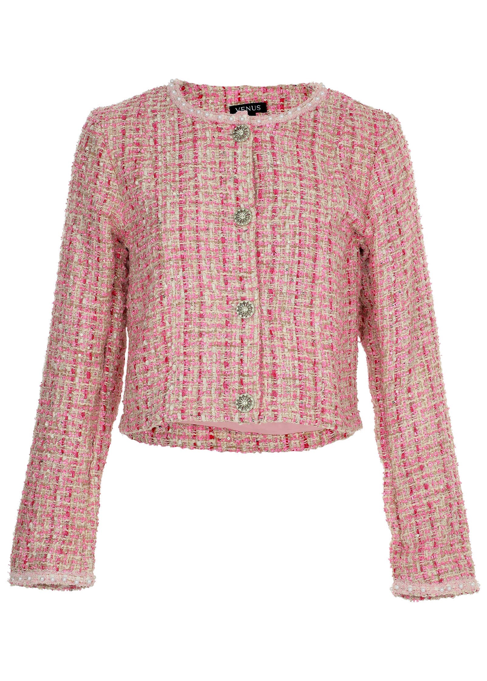 Sparkle Tweed Jacket - Pink Multi